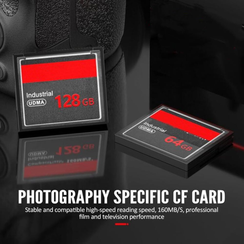 Bdiskky 64GB 60MB/s CF Memory Card High Speed Up to Digital Camera CF Card