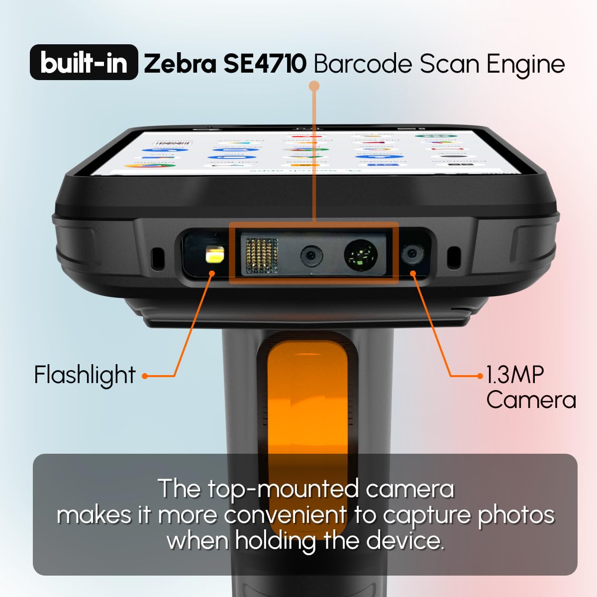 RAYOUNGTEK Android Barcode Scanner with Pistol Grip, Equipped with SE4710 Scanner Engine, Handheld Android 12 PDA 4+64GB, 6.0 Full Screen 4G Wi-Fi 1D 2D Data Terminal Mobile Computer Inventory Scanner