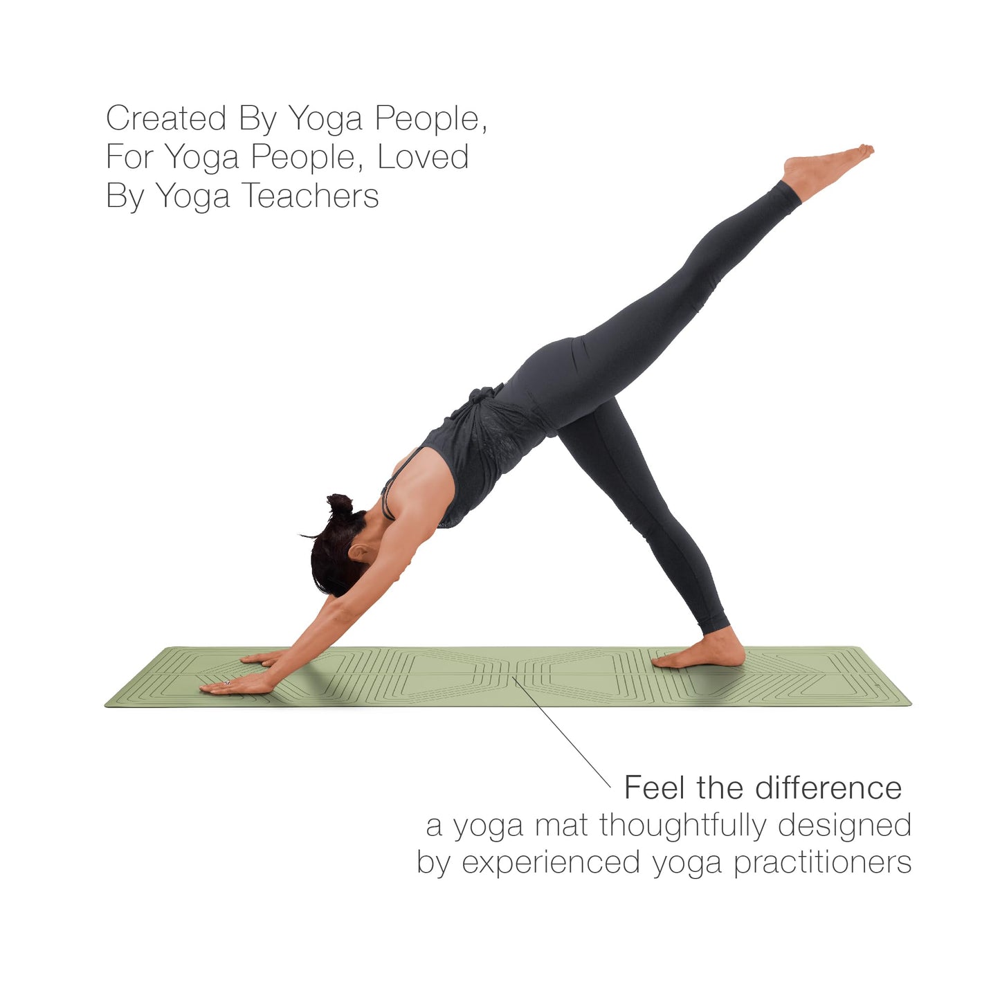 agoy PRO+ WARRIOR - Premium Non-Slip Yoga Mat - Eco-Conscious Design - PU Surface With Wet/Dry Grip+ - Focus Alignment – Natural Tree Rubber Base - Portable Standard Size, Ideal For Any Yoga Practice