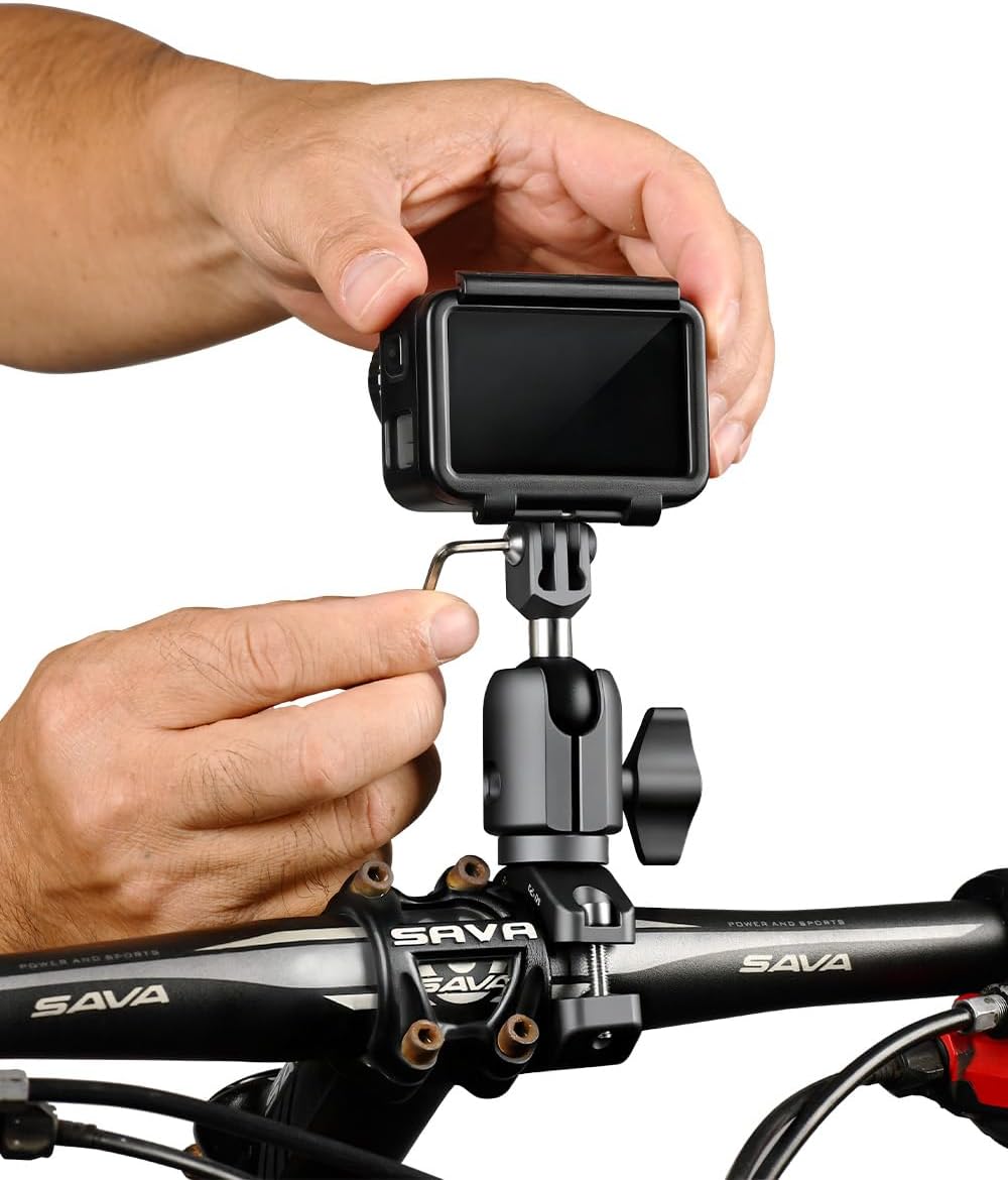 FANAUE 1" Action Camera Universal Ball Adapter with Handlebar Clamp Mount U-Bolt Base,B Size Ball Compatible Gopro Hero
