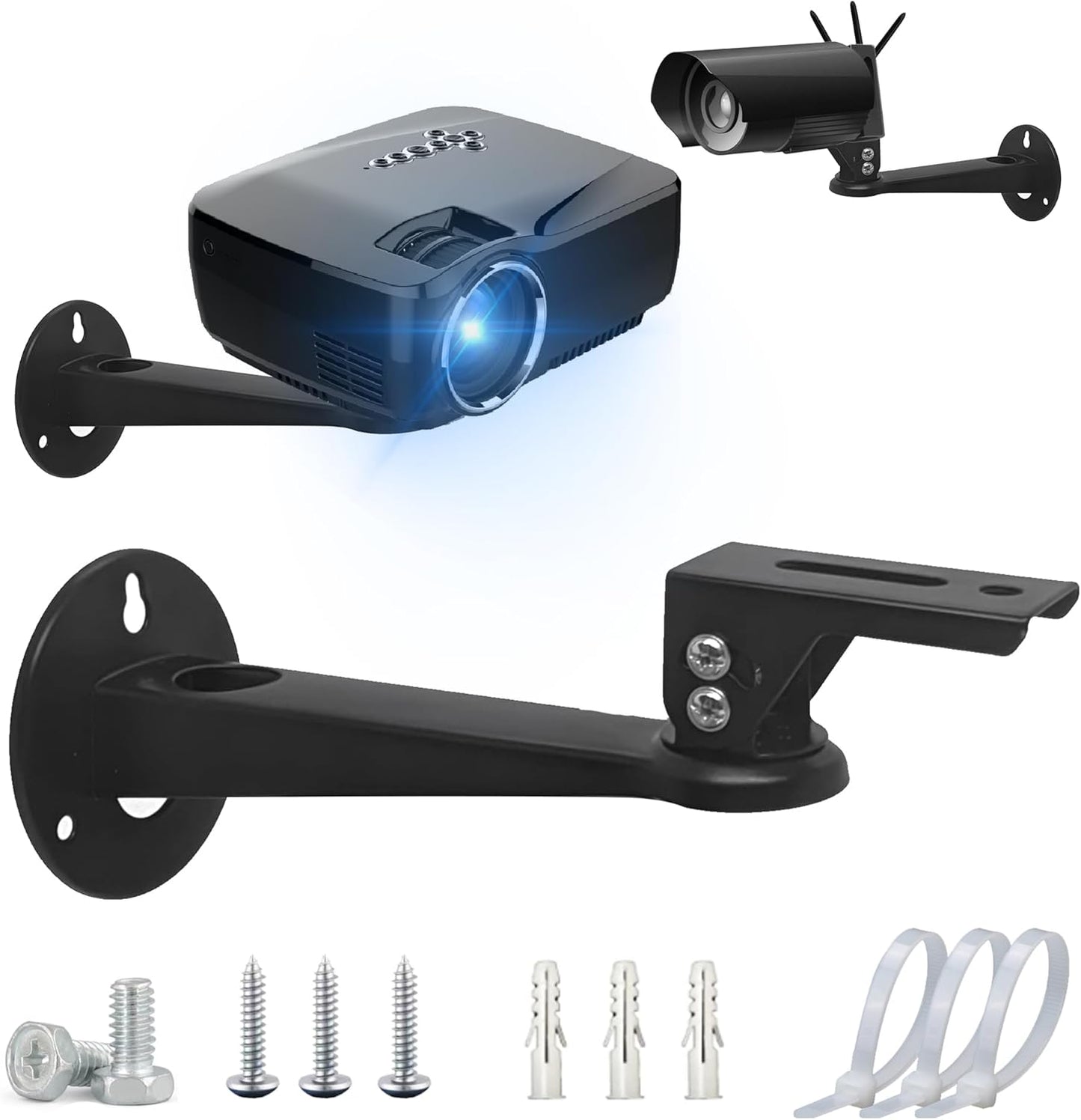2-Be-Best 7.87" 7.8 lbs 360 Adjustable Projector Wall Mount, Length Load Rotation Stand for Video Projector Camera