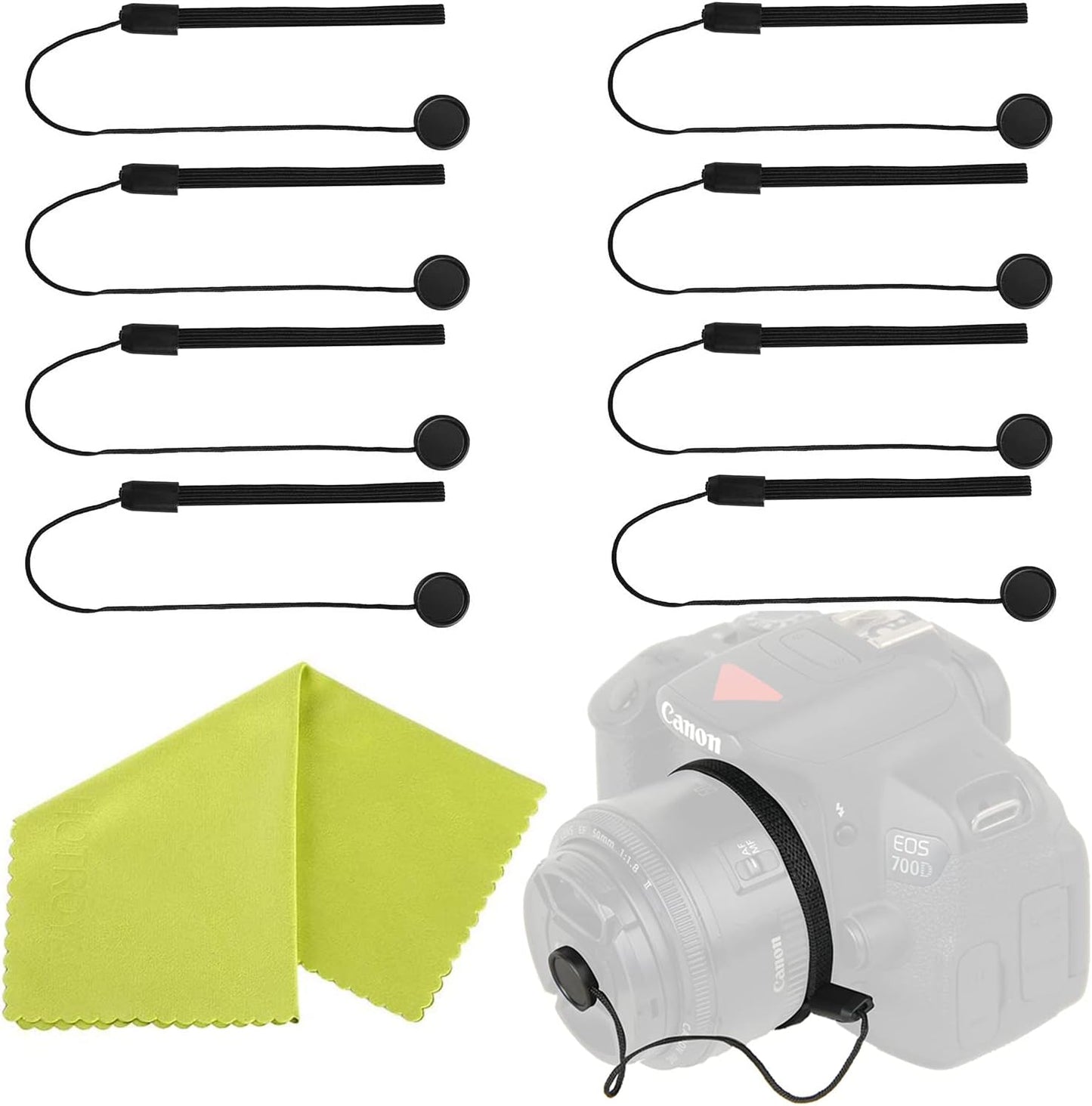 Carpro (8 Pack) Camera Lens Cap Keeper Lens Cap Holder Prevent Lens Cap Lost for DSLR SLR Camera