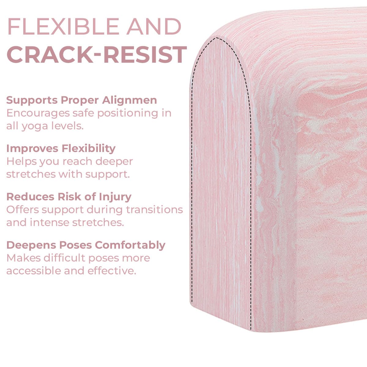 NEUMEE Yoga Block, EVA Foam Yoga Brick with Arc Shape & Non-Slip Grip, Lightweight Portable Yoga Block for Women Men, Ink Painting Design, Yoga Accessories for Poses, Pilates, Meditation, Balance & Stretching