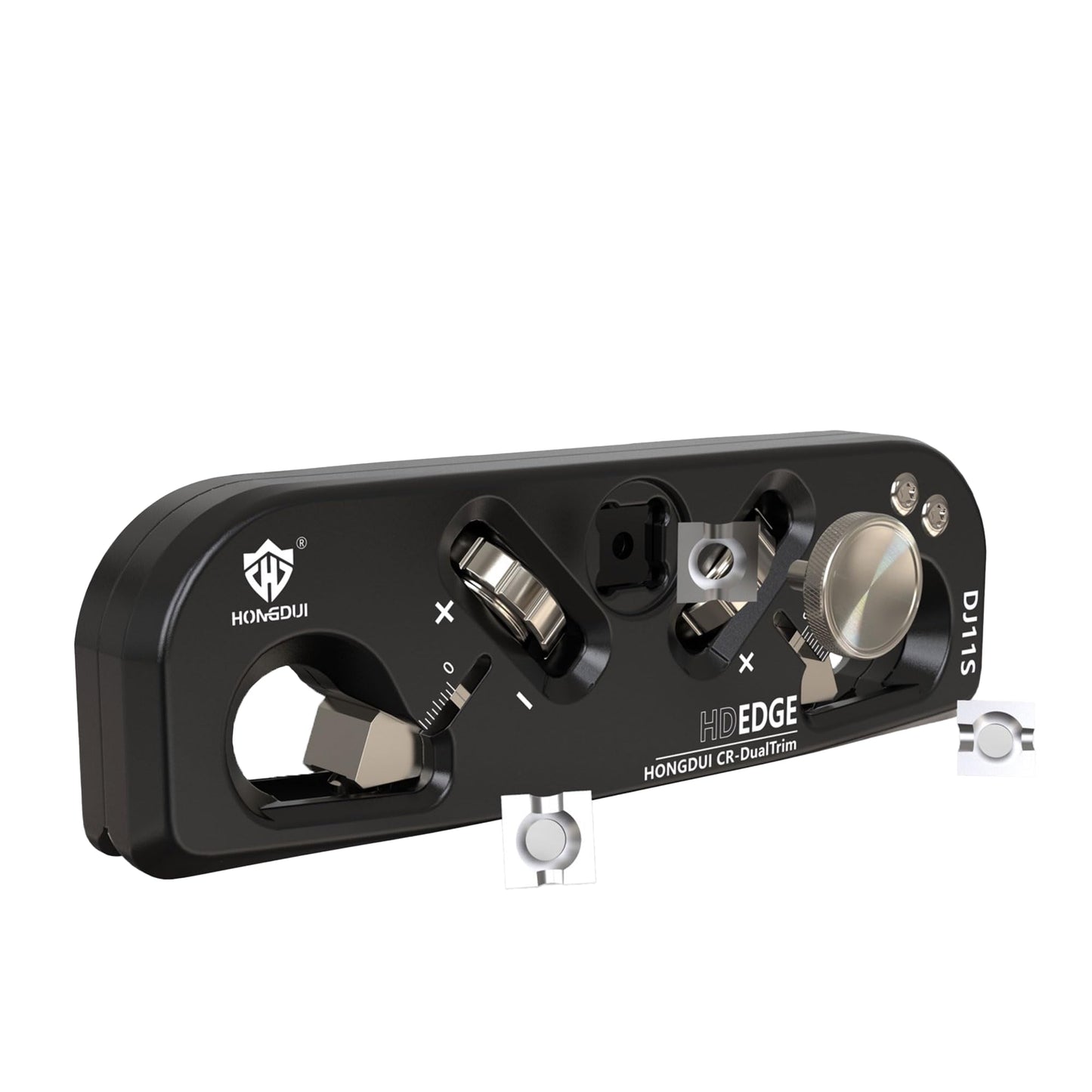 HONGDUI DJ11S 2-in-1 Chamfer & Radius Plane,5mm(1/32") Depth Adjustable, Aluminum Alloy Quick Edge & Radius Chamfering Plane, 3 Blades with 12 Cutting Edges for Use Woodworking Tool