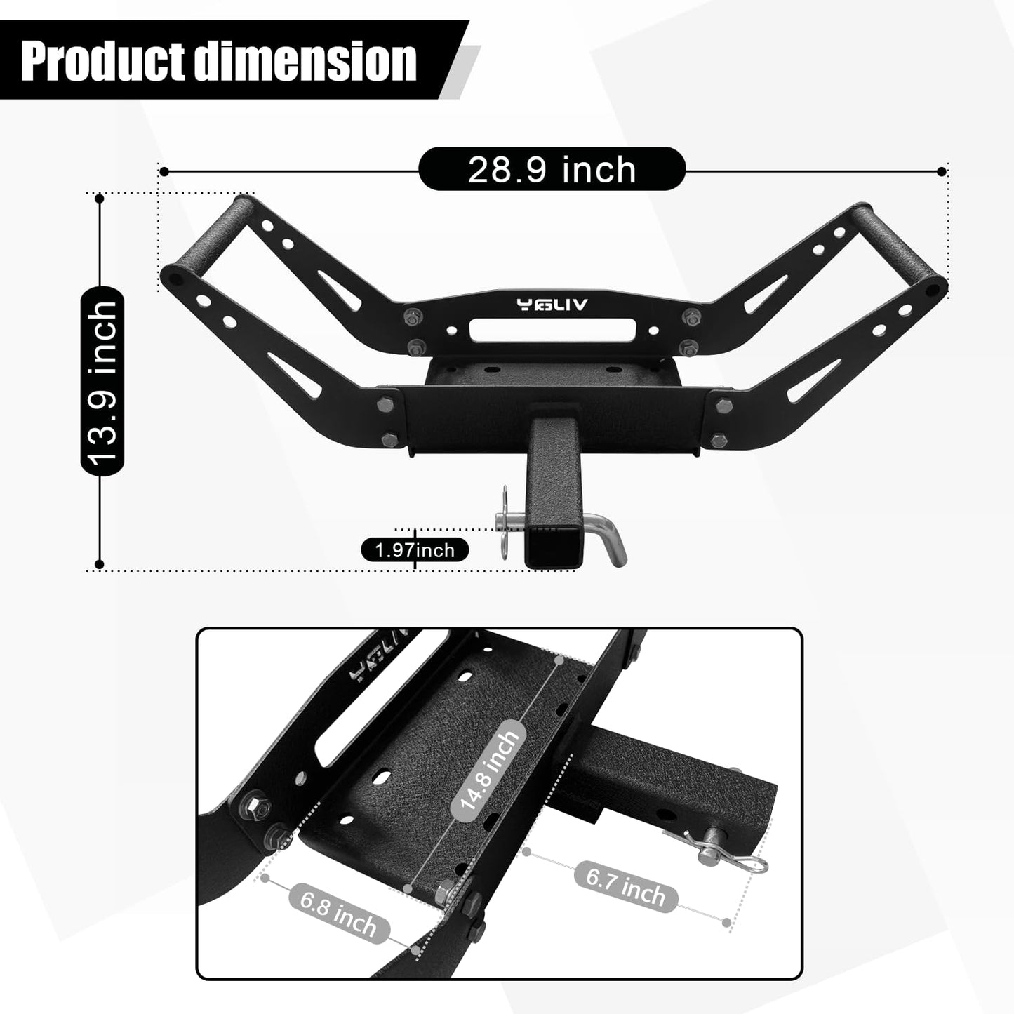 Vijay Cradle Winch Mounting Plate/Winch Mount Recovery Winches (10" x 4 1/2")