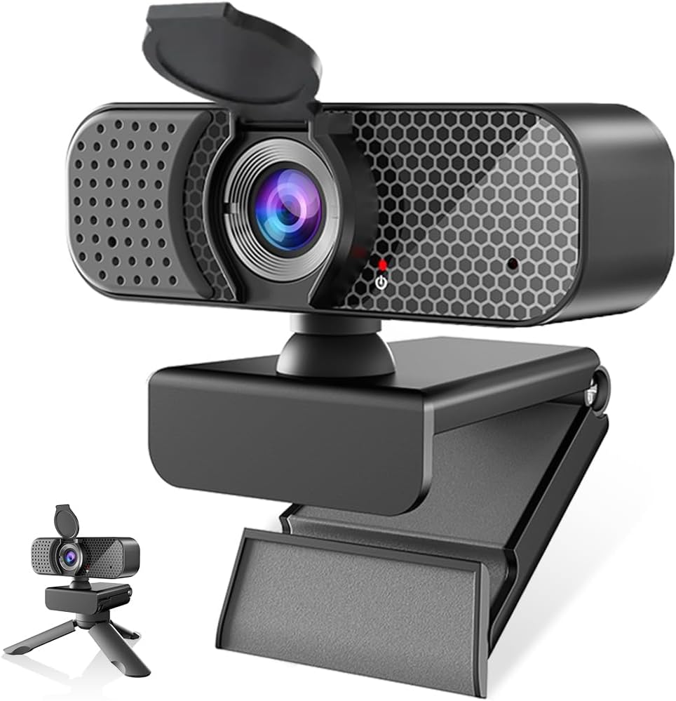 Kemeiv C26 1080P 105 Webcam with Microphone, USB Computer Camera with Privacy Cover, Noise Reducing Mic, Auto Light