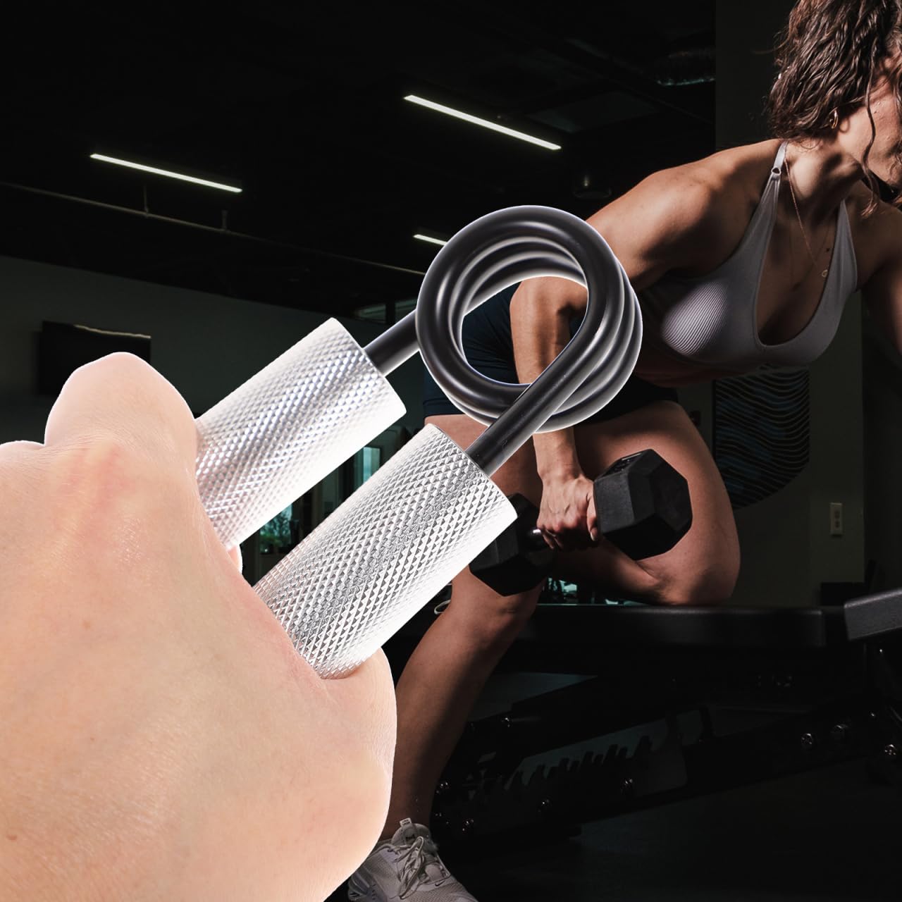 Toddmomy 50Lb Hand Grip Exerciser with Rod Cover Wrist Strengthener Compact Hand Gripper for Finger Forearm Training Home Gym Use