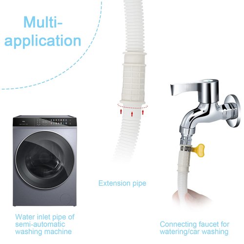 Kerykwan 2 Pack 5 Ft Air Conditioner Drain Hose Kit, Plastic Tube for AC Condensate, Flexible AC Drain Hose for Mini Split AC Portable AC Washer Dishwasher Faucet