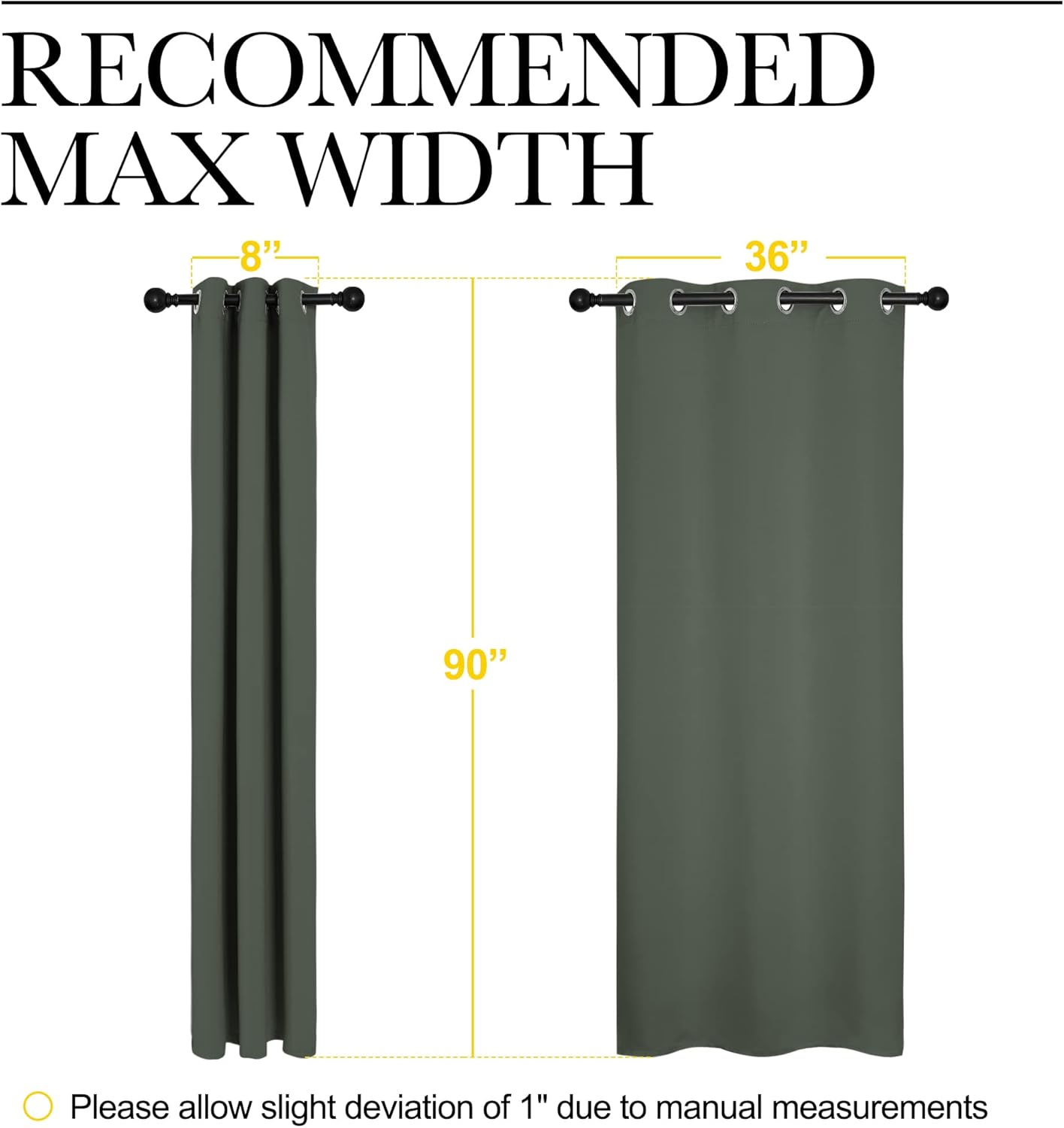 NICETOWN Room Darkening Curtain Panels - Energy-Efficient Toddler Boy Drapes | Dark Mallard, 42" W x 90" L, 2 Panels