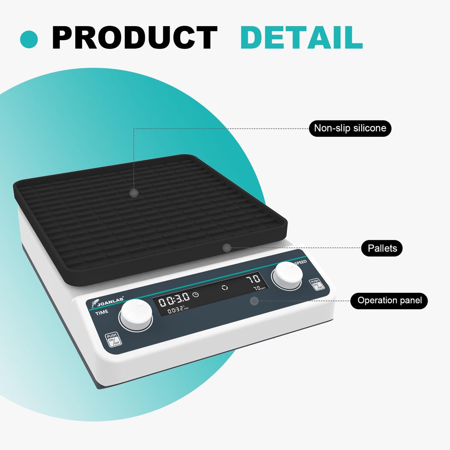 JOANLAB Digital Orbital Shaker Mixer 40-200RPM,Capacity 2KGS, Lab Mixer Orbital Rotator Shaker with Continuous Mode & Timer Mode
