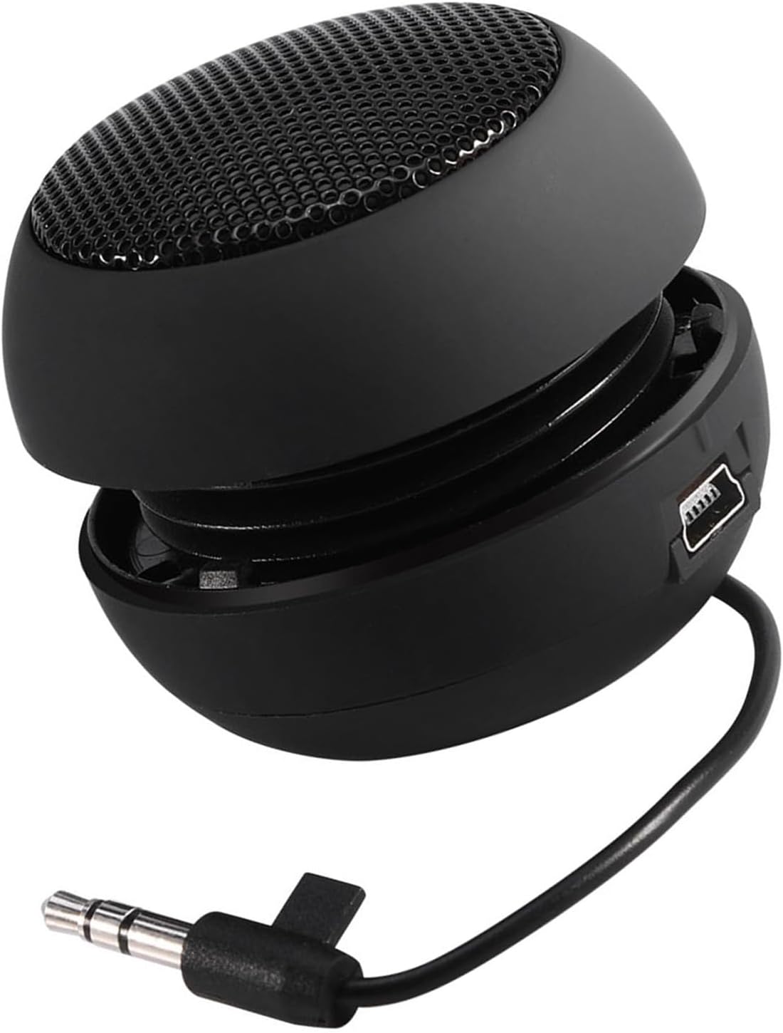 WAONIQ 3.5mm MP3 Mini Portable Speaker Strong Built-in Battery for Mobile Phones PC Laptop (Black)