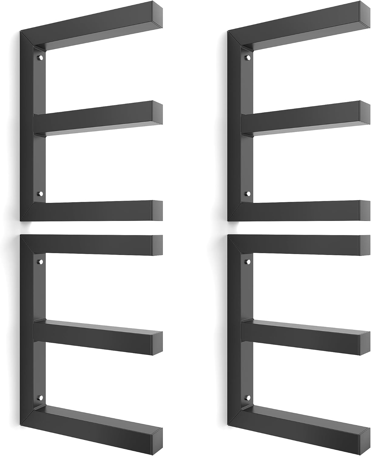 Ultrawall Lumber Storage Rack - Heavy-Duty Wall-Mounted Wood Organizer | Holds 220 LBS Per Level (Pack of 4, Black)