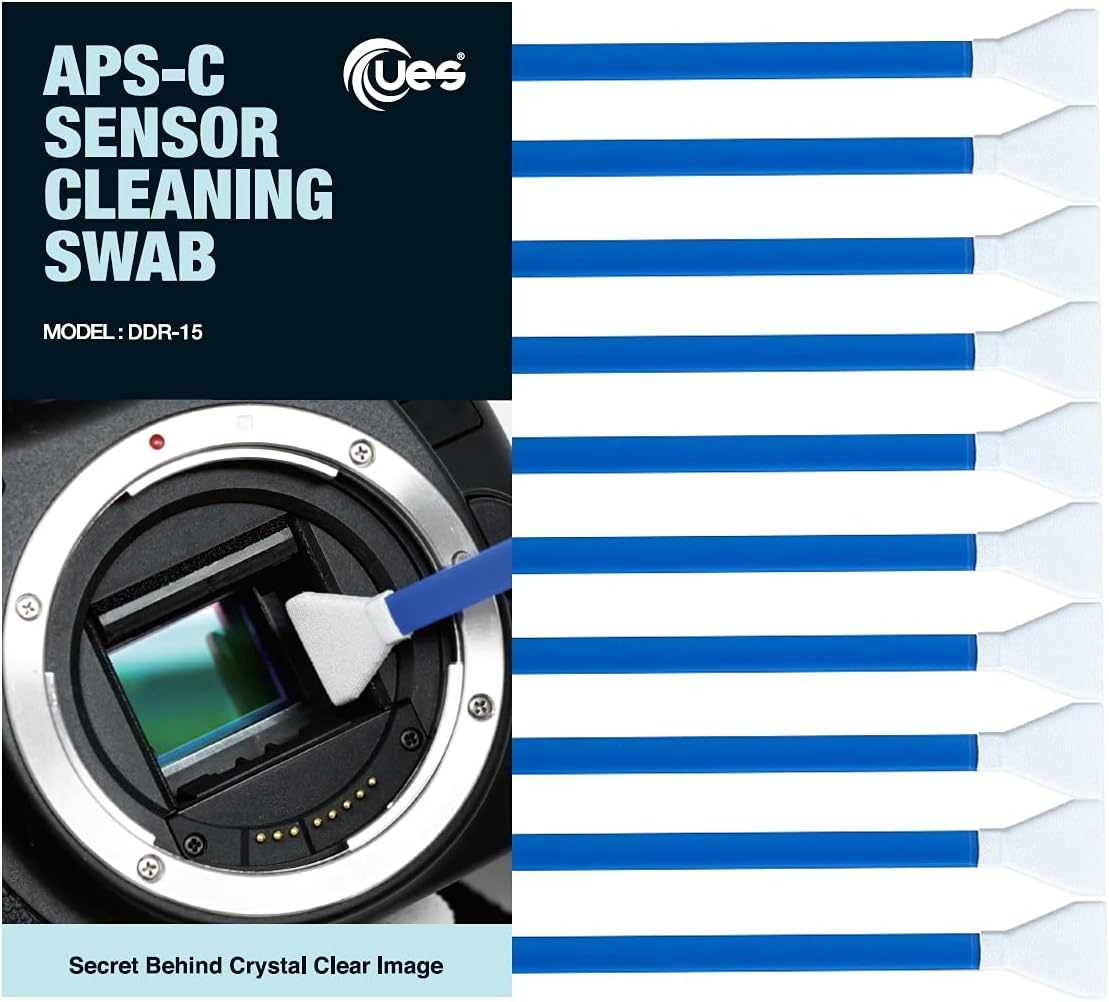 UES DDR15 CMOS (10 APS-C Sensor Cleaning Swabs for Reflex and Mirrorless Digital Camera Compatible with Sony, Nikon