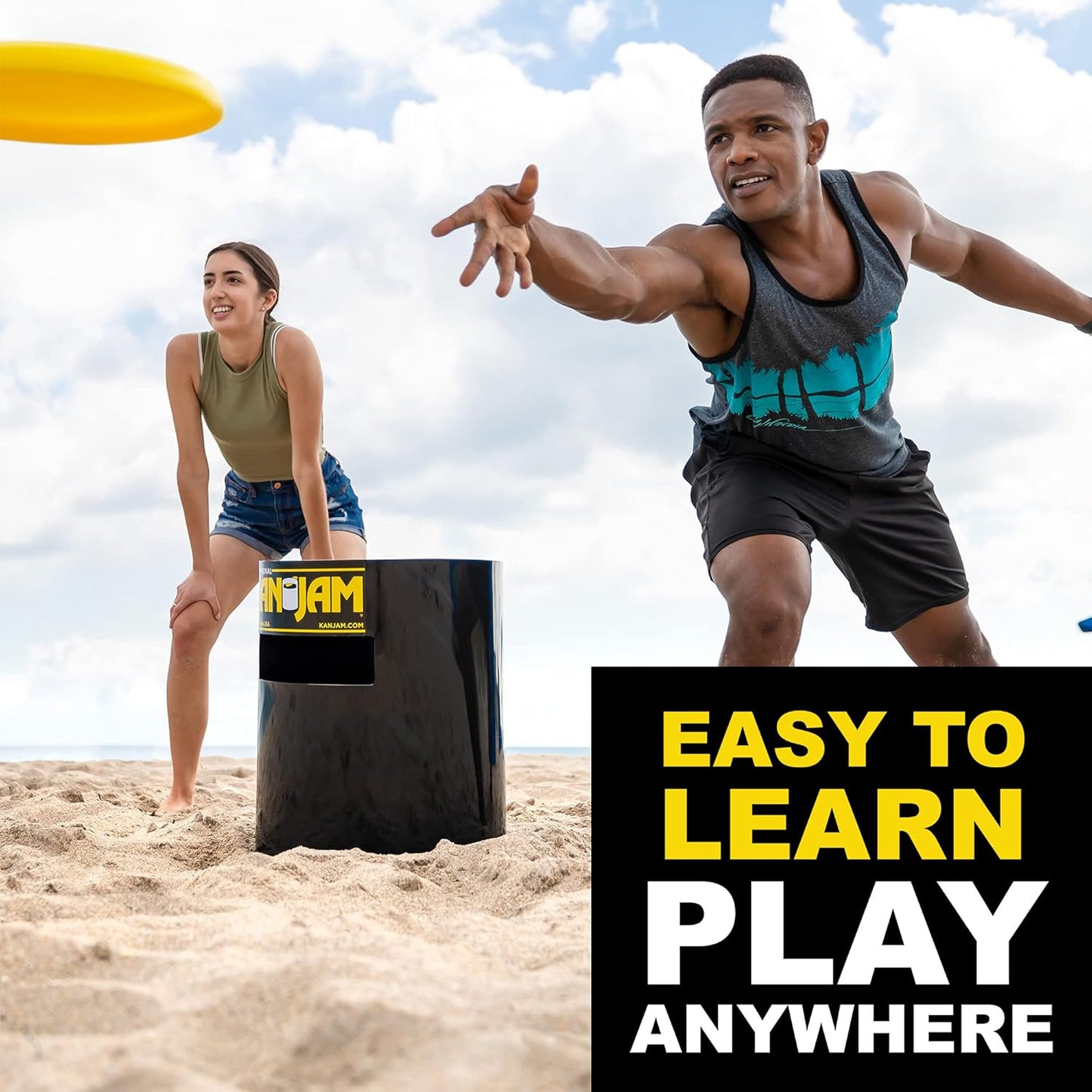 Kan Jam Original Disc Toss Game Set – Portable Outdoor Frisbee Team Game for Backyard, Beach & Tailgates – Includes 2 Goals and Official Flying Disc