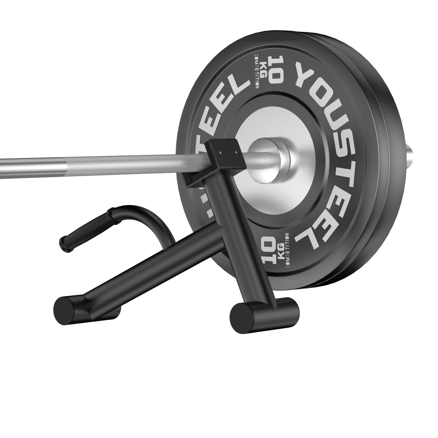 Tamisom Deadlift Jack Barbell Stand Upload 600lbs Deadlift Barbell Jack Bar Non-Slip Rubber Handle Suitable for Loading Unloading Weight Plates for Deadlift Exercise Weight Training (2)