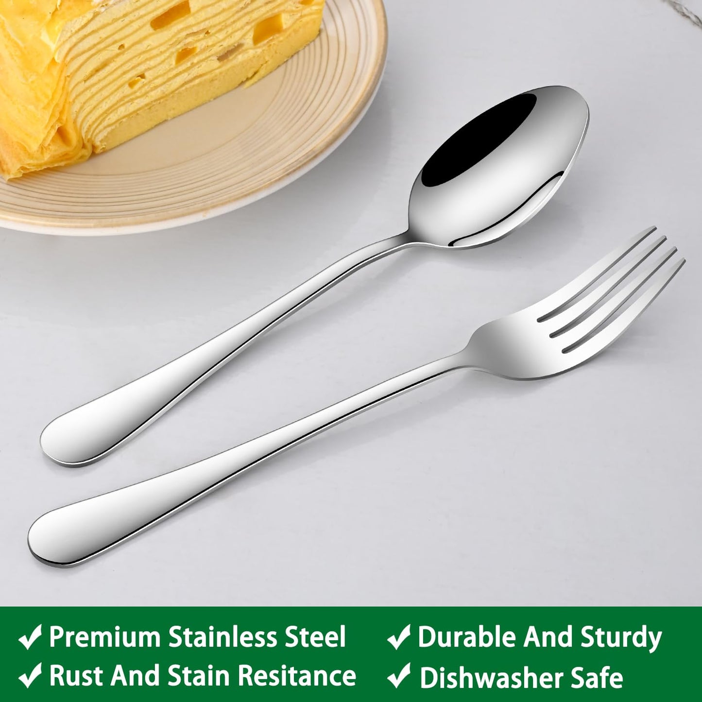 8-Piece 6.7 Inches Stainless Steel Tea Spoon,Durable Dishwasher Safe Teaspoons,Silverware Dessert Spoons For Kitchen,Small Spoons For Restaurant,Hotel