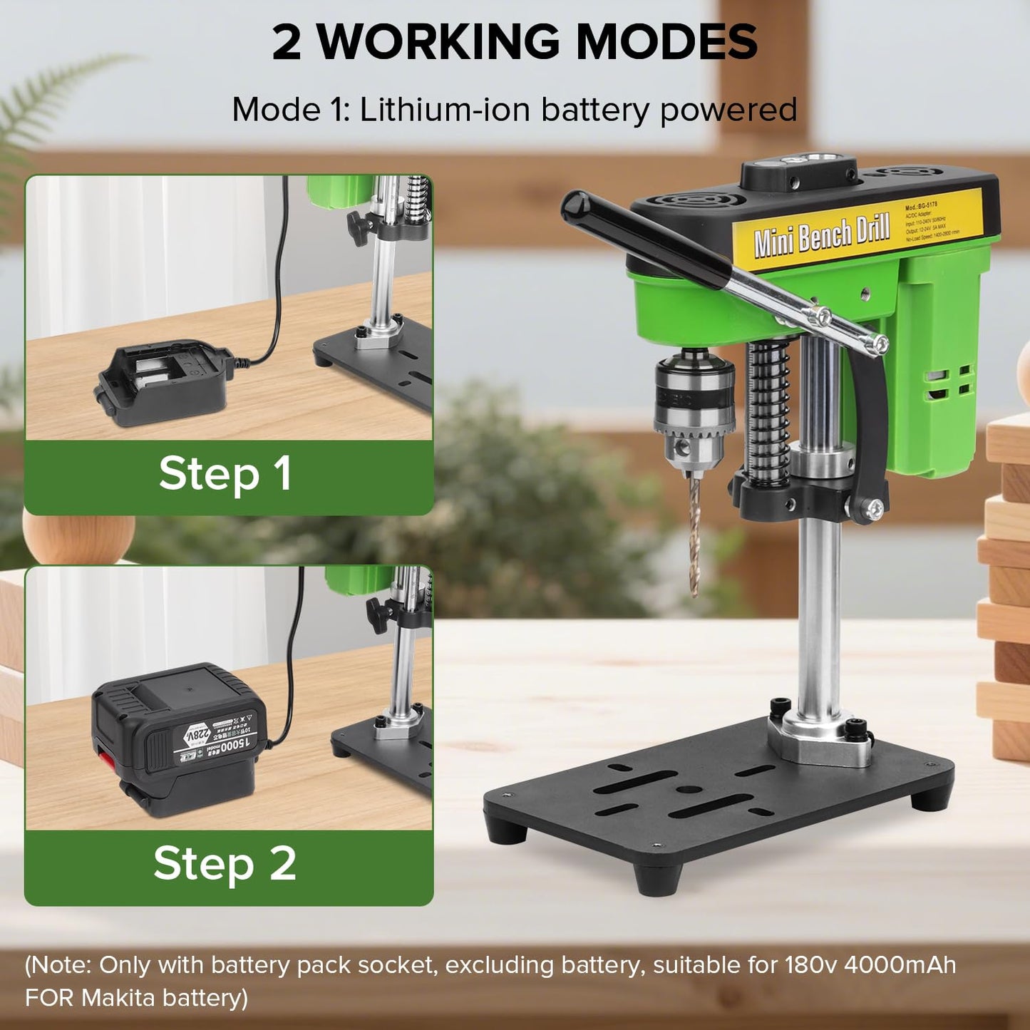 Mini Bench Drill Press,Small Benchtop Drill Press,Two Power Supply Modes,High Precison Low Noise,Compact Benchtop Drilling Machine, DIY Jewelry Making, Metal Wood Working