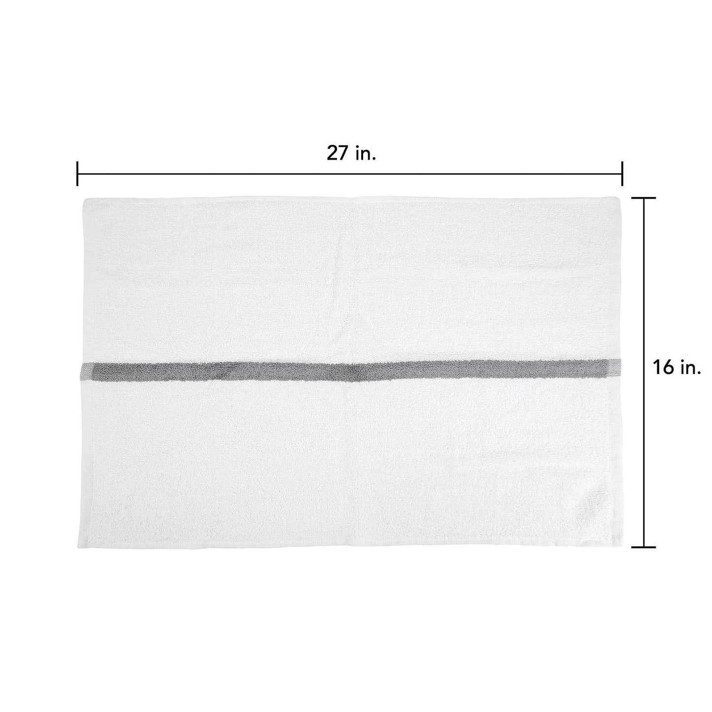 Arkwright White Hand Gym Towels - Pack of 12 - Bulk 100% Cotton Soft Quick Dry Sweat Absorbent Hotel Quality Towels for Workout, Bathroom, Spa, Pool, 16 x 27 in, Grey