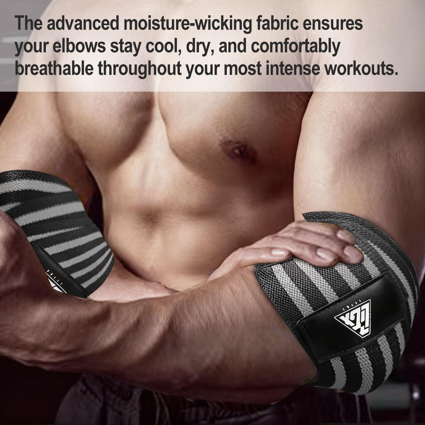 Elbow Wraps for Weightlifting, Elbow Straps for Weightlifting Gym Men Women - Elbow Support Sleeve for Weight lifting Bench Press, Cross Training & Powerlifting