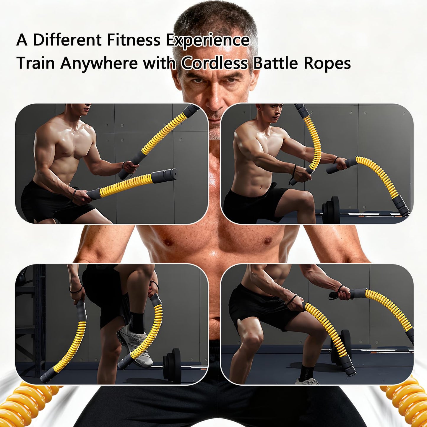 DUROTAN Ropeless Battle Rope,Adjustable Weight Battle Rope for Home Gym,HIIT and Low-Impact Aerobic Training for Men & Women