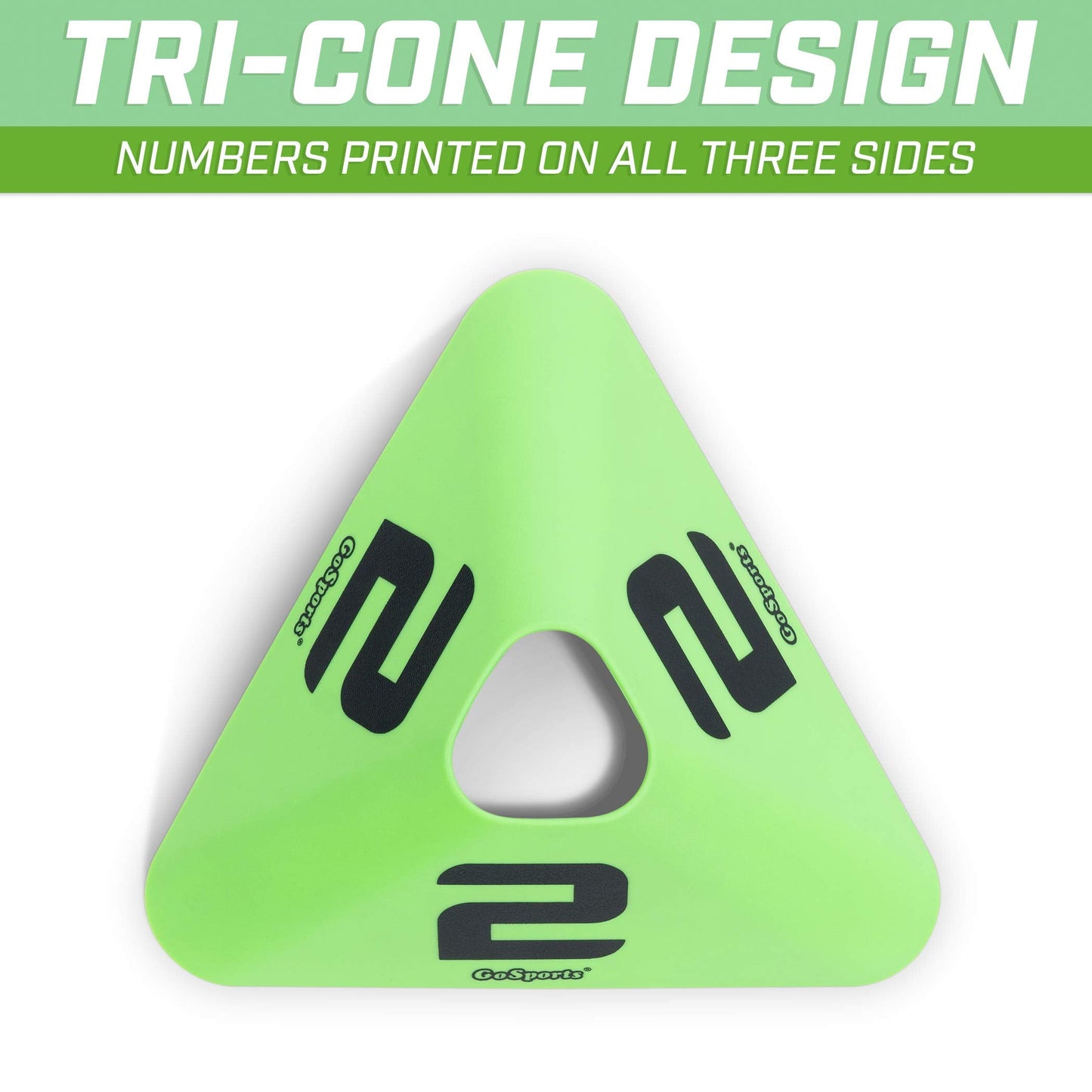 GoSports Modern Sports Cones - 12 Pack with Numbered Cones - Great for Soccer, Basketball, Football and More