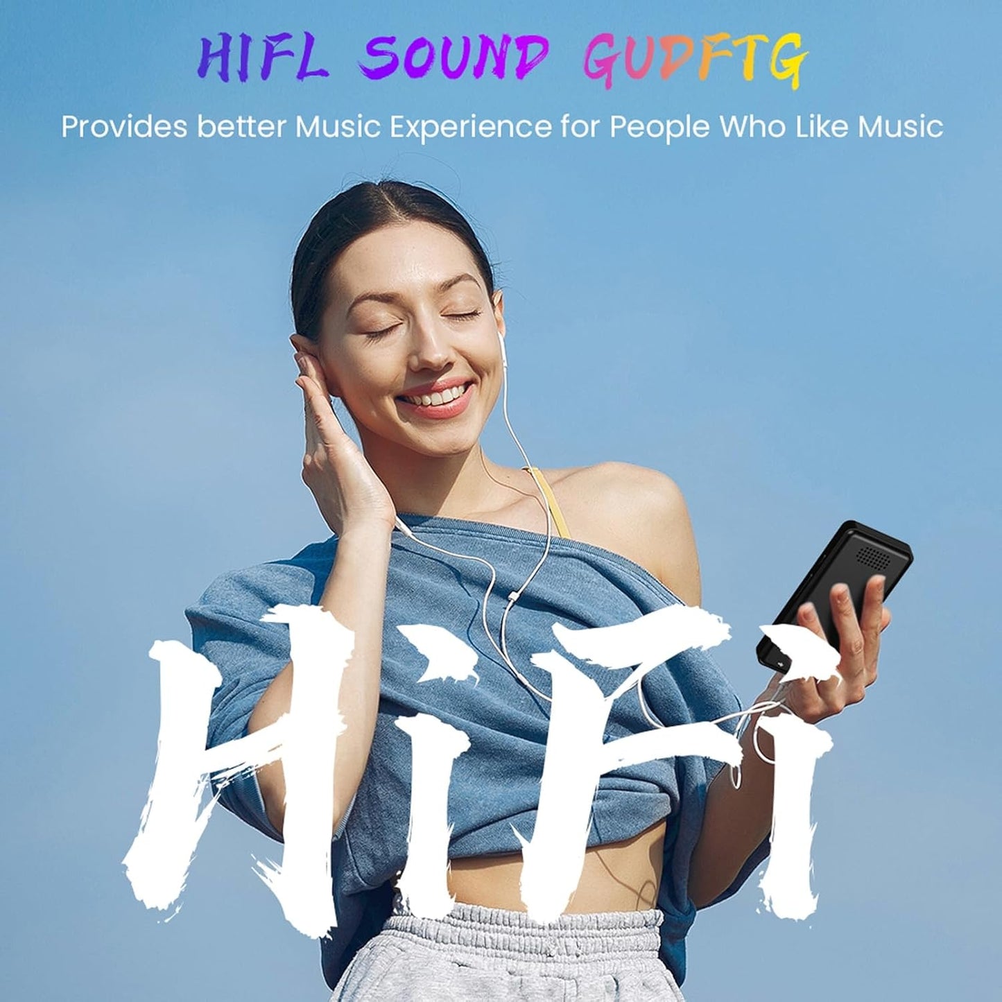 LAISANIM MP3 5.4 2.4 Inch Player with Bluetooth HiFi Sound, Screen Portable Music Player with FM, Voice Recorder, E