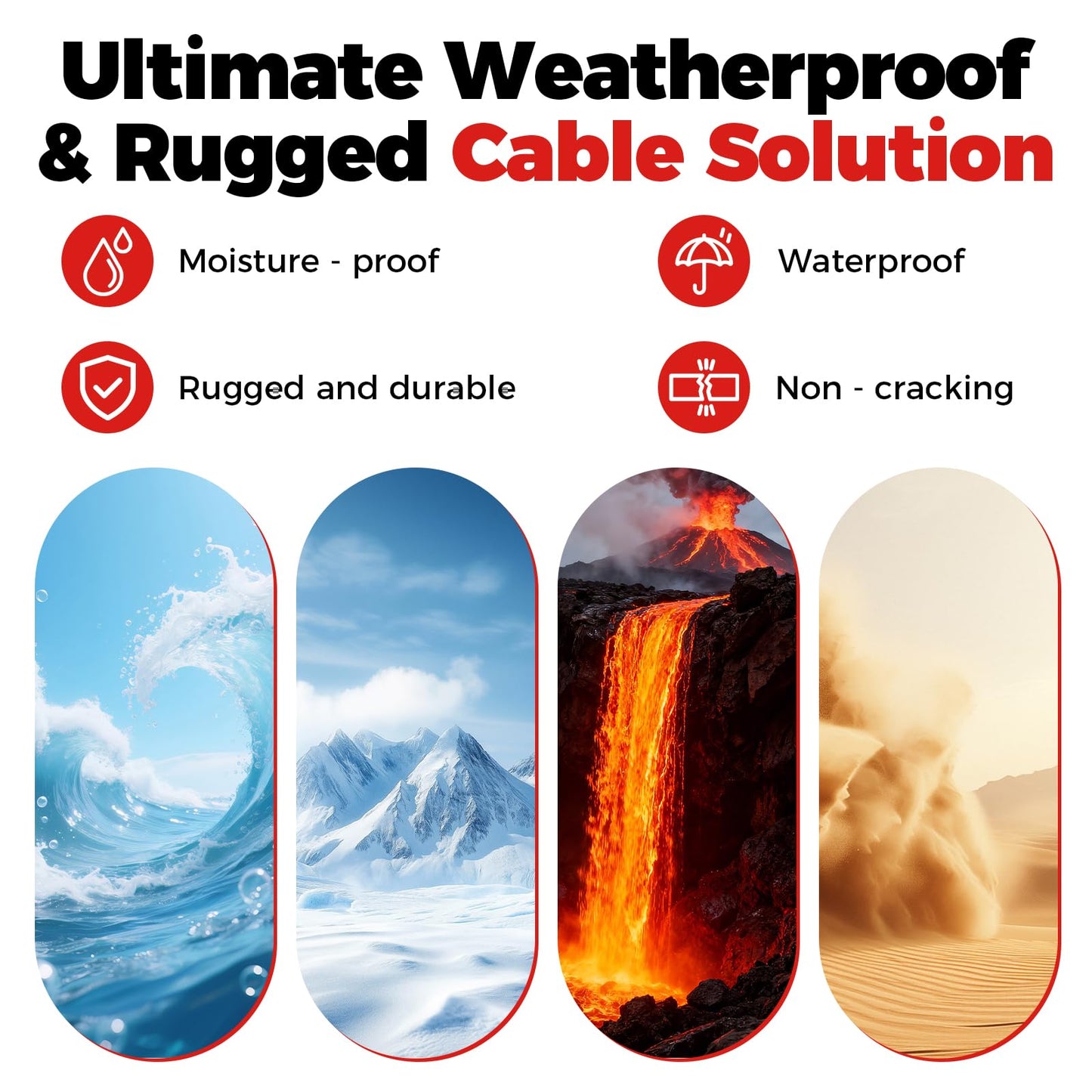 Andetongrson 175A 24FT (22FT+2FT) 2AWG Flame Retardant Heavy Duty Winch Power Cable, Quick Disconnect Battery Cable with Waterproof Connector & Storage Bag for ATV UTV SUV Truck Forklift Tractor RV