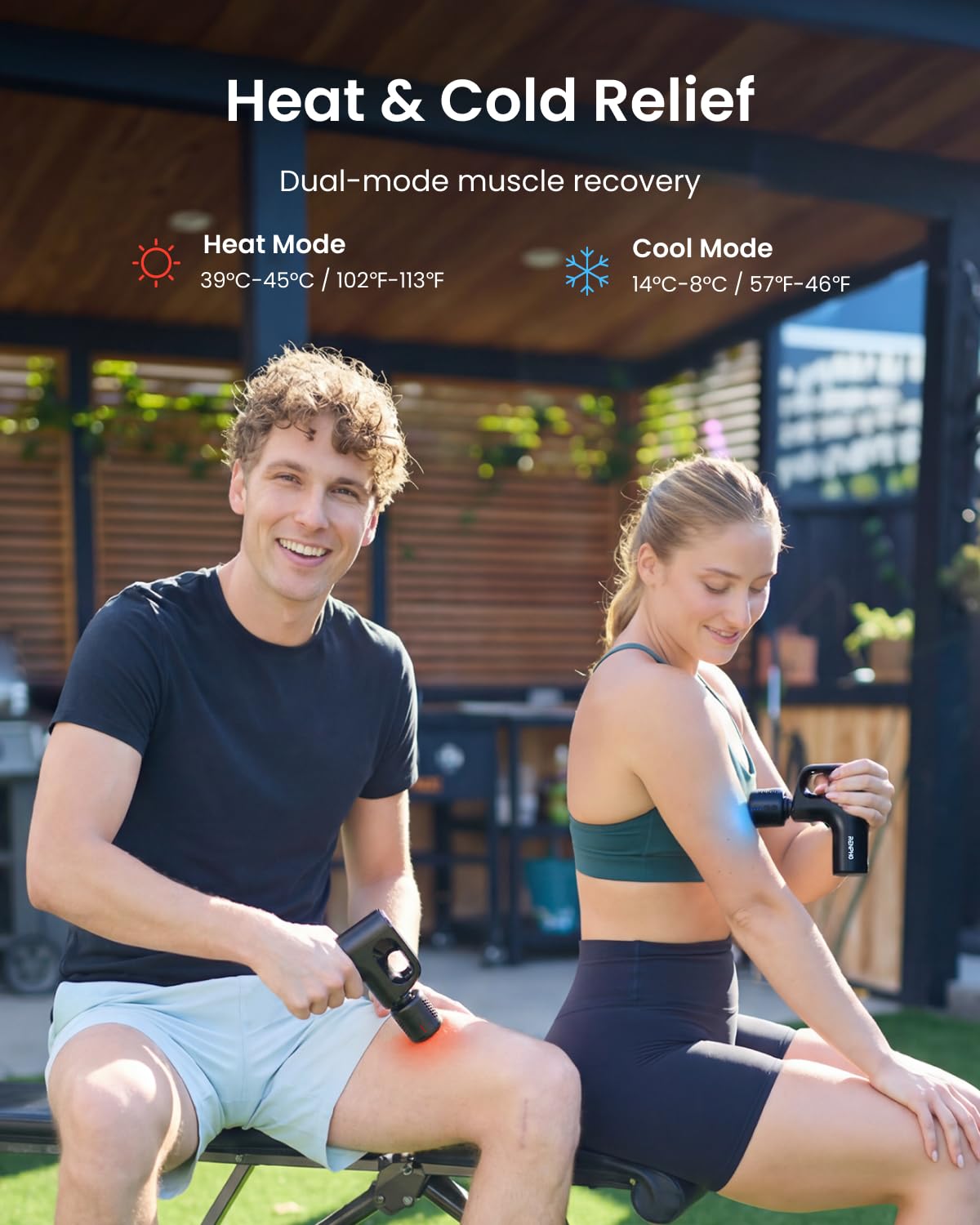 RENPHO Massage Gun with Heat and Cold, Fathers Day Dad Gifts Innovative Loop Design for Ease of Use, Deep Tissue Back Massager, FSA Eligible Portable Travel Massager Gun with Carry Case HSA