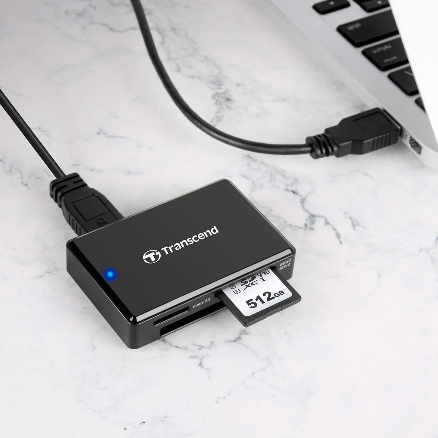 Transcend All-in-1 TS-RDF8K2 Multi Card Reader, Black, SDHC / SDXC / microSDHC / SDXC / CF UDMA, Black