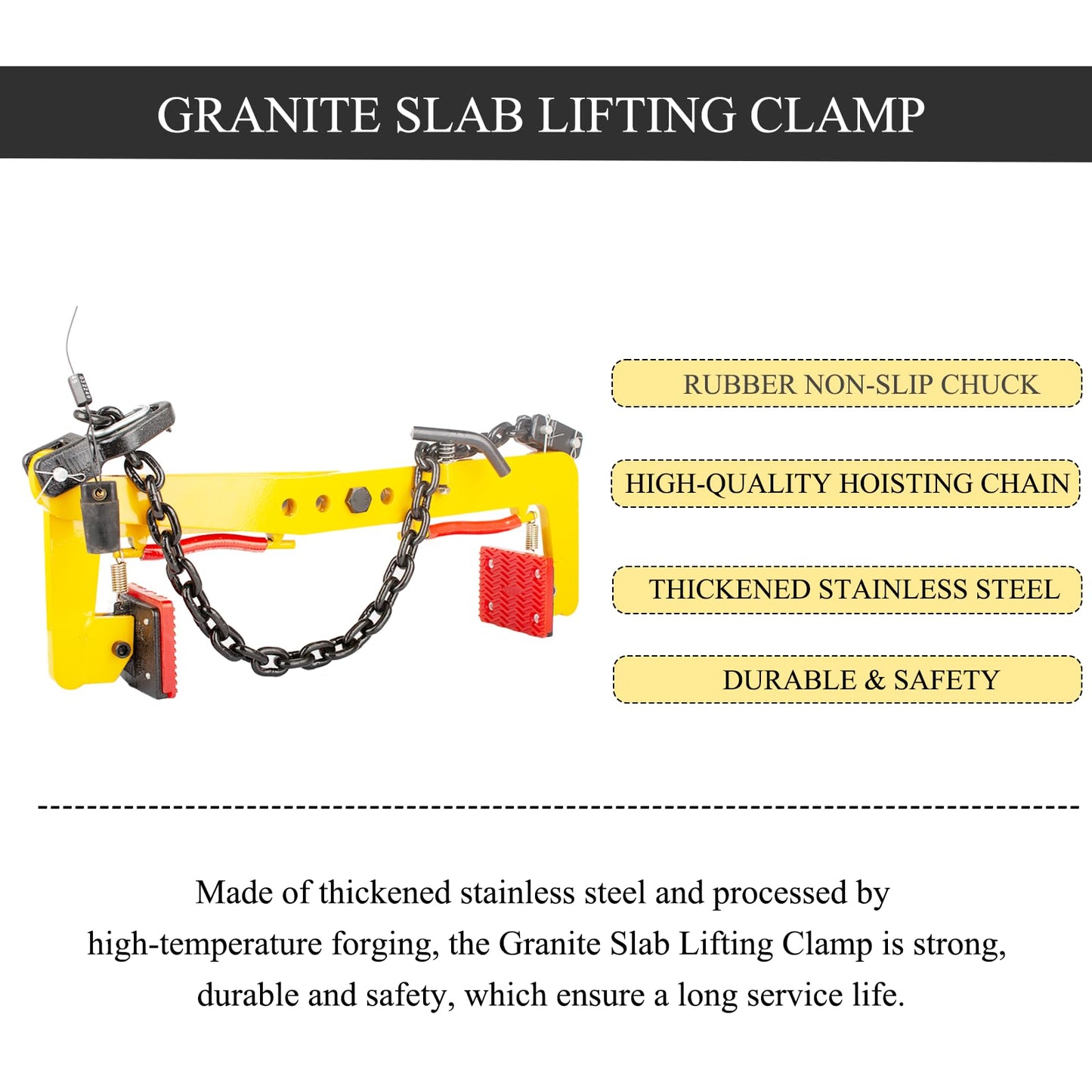 sliyxtwio Granite Slab Lifting Clamp 770lbs, Stone Lifting Clamps, Heavy Duty Lifting Clamps, Lifting Clamps for Granite Stone Marble Slate Rock Brick, Marble Lifting Clamps., FGSLC350