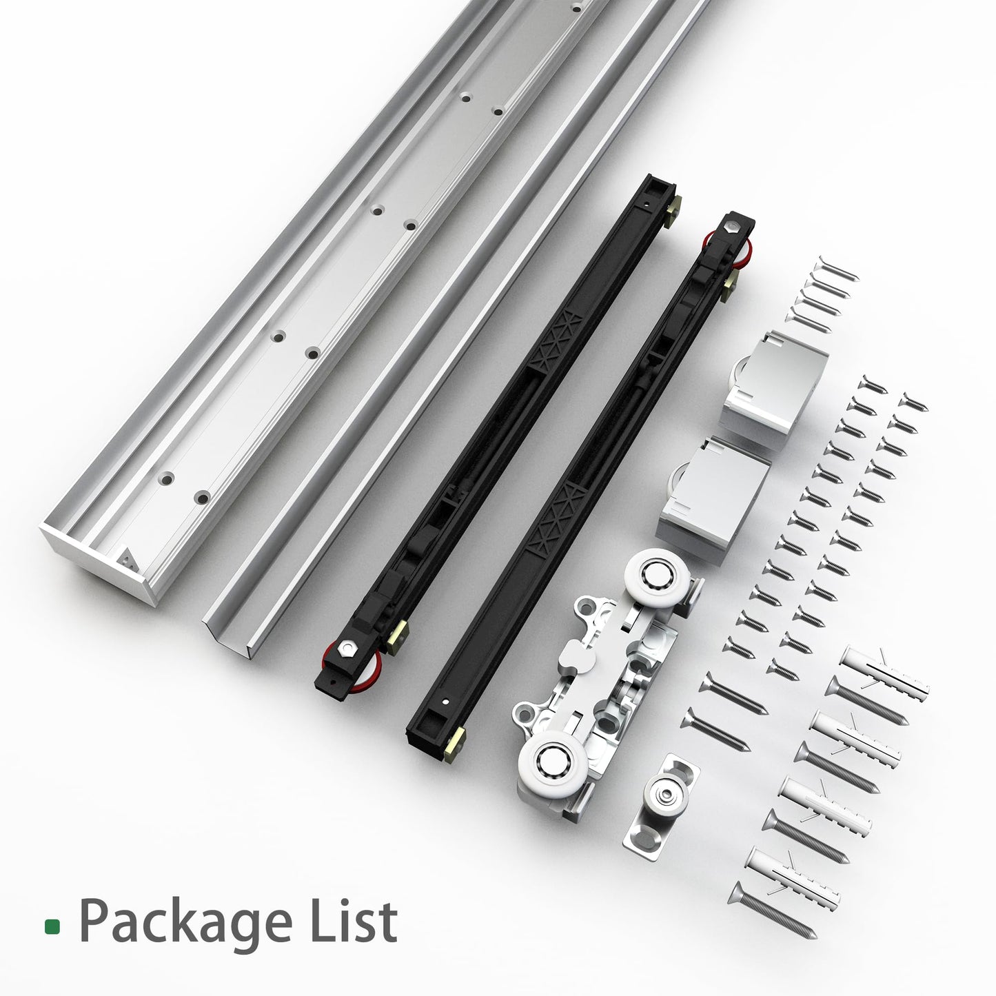 SongYung 48” Concealed Barn Door Hardware Kit with Soft Close Mechanism,Invisible Wall Mount Aluminum Track, Hidden Barn Door Hardware Kit for Door Opening Width 40" to 44"(Door not Included)