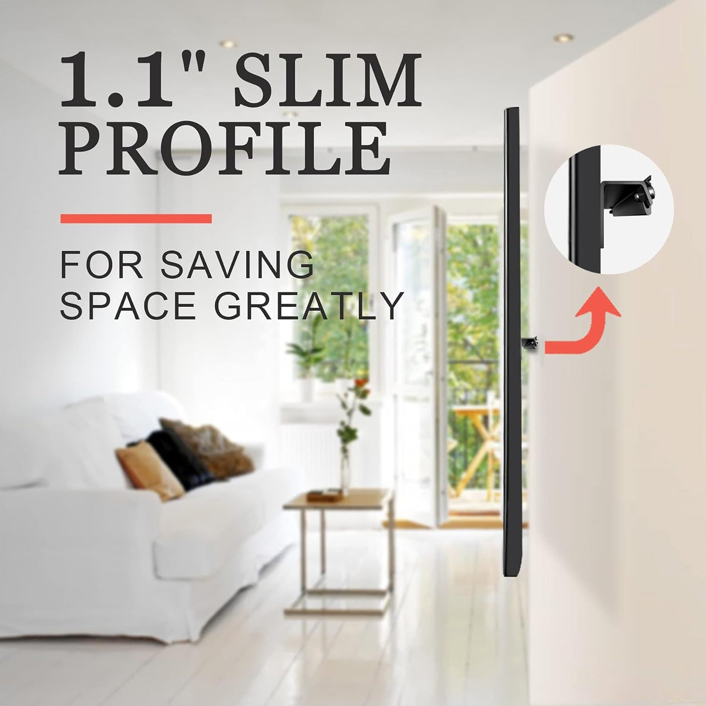 Auoace 32 75 inch 150 lbs, No Stud TV Wall Mount, to Drywall Studless TV Bracket, up to No Damage, No Drill, No Screws