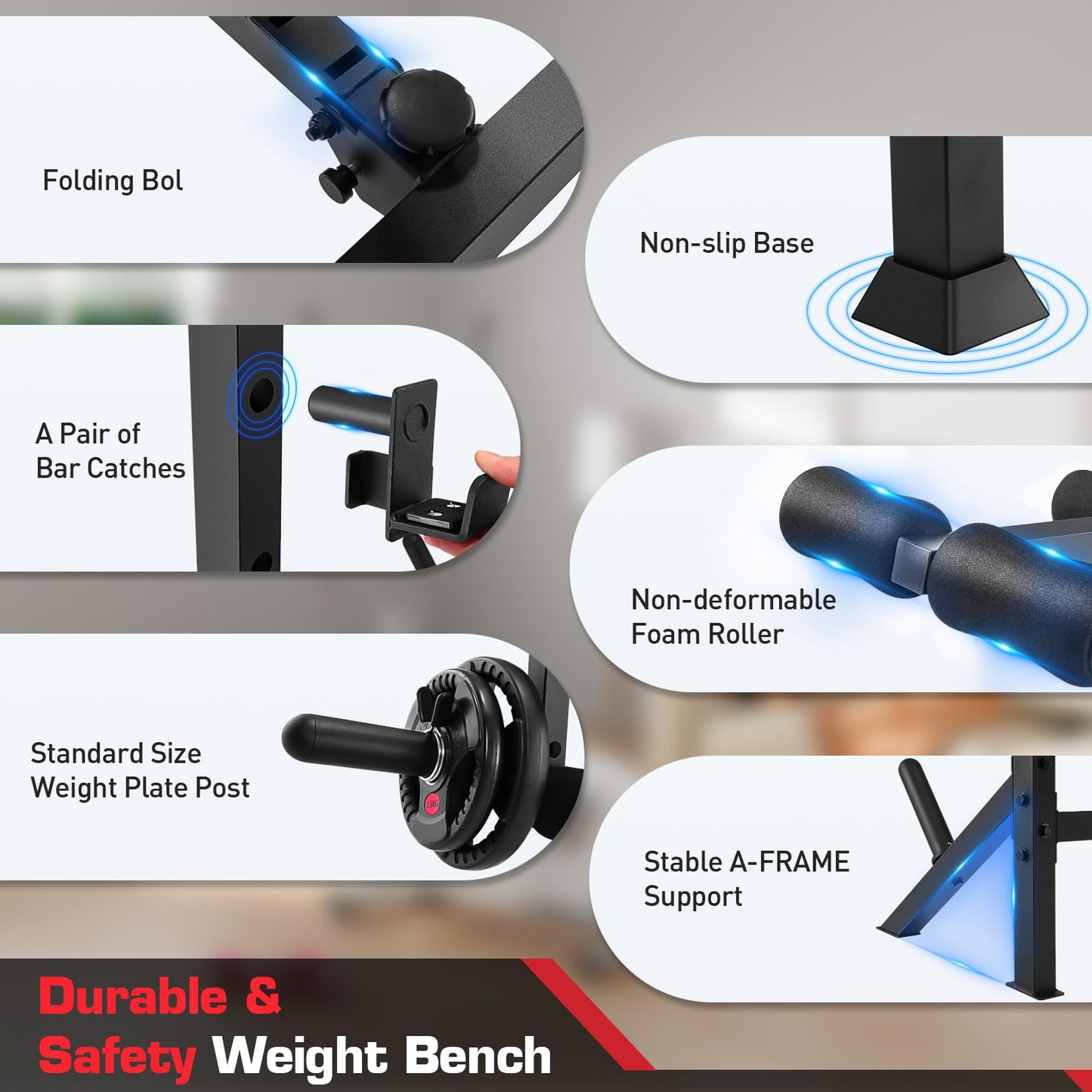 ANCHEER Olympic Weight Bench with Squat Rack - 900LBS Adjustable Bench Press with Leg Extension and Leg Curl, Incline Decline Flat Workout Bench for Home Gym Strength Training