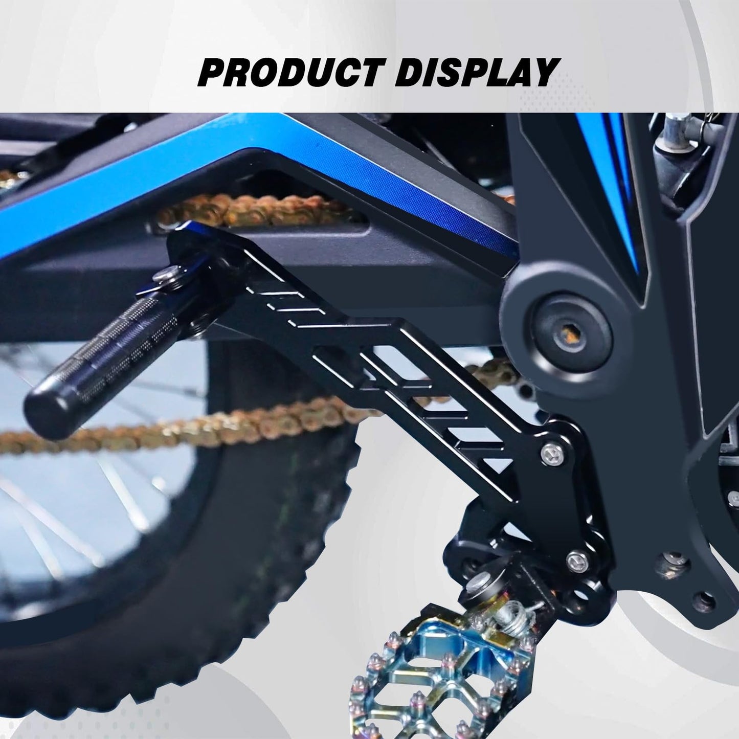 Dirt Bike Rear Foot Pegs Aluminum CNC Passenger Pedal Bracket Rest Footrests for Talaria MX3/MX4/MX5 Electric Dirt Bike Black