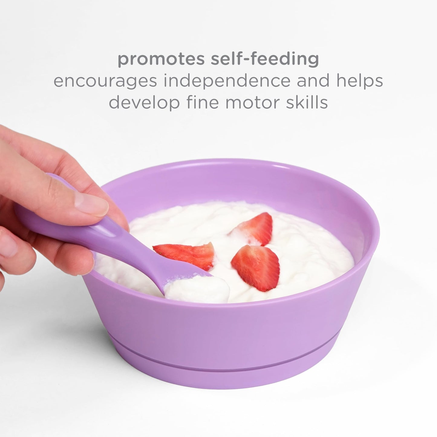 Ubbi Food-Grade Non-Toxic Toddler Feeding Set with Interchangeable Suction Base, Stainless Steel Utensils, BPA-Free, Stackable and Dishwasher-Safe, Self-Feeding for Baby-Led Weaning, Polaris Blue
