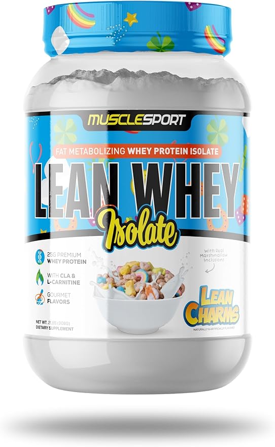 Musclesport Lean Whey Revolution??Protein Powder - Whey Protein Isolate - Low Calorie, Low Carb, Low Fat, Incredible Flavors - 25g Protein per Scoop (2lb, Lean Charms)