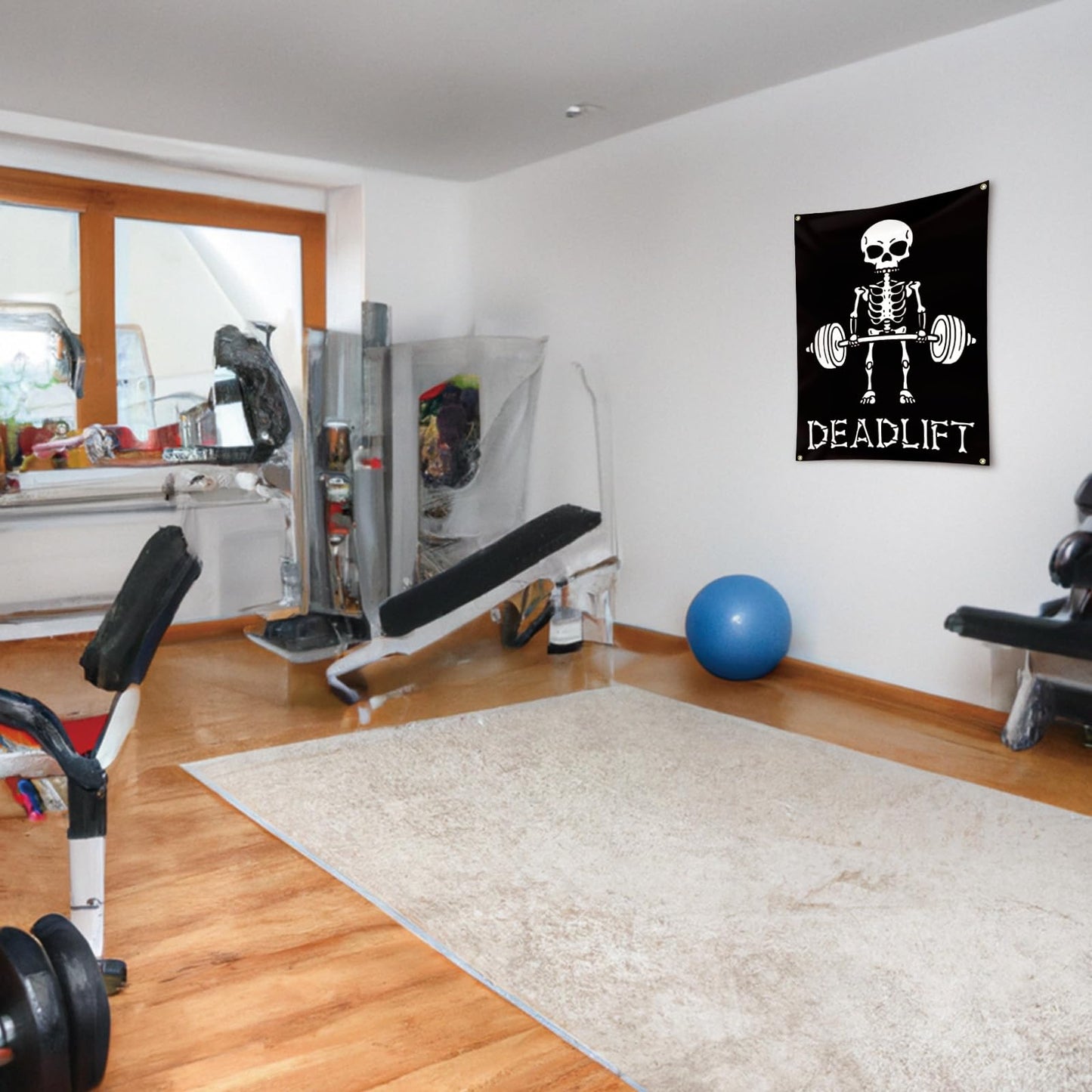 Deadlift Flag Motivational Home Gym Flag Banner Office Gym Wall Decor Fitness Lifting Flag with 4 Brass Grommets for Home Garage Gym decor 2x3 Feet