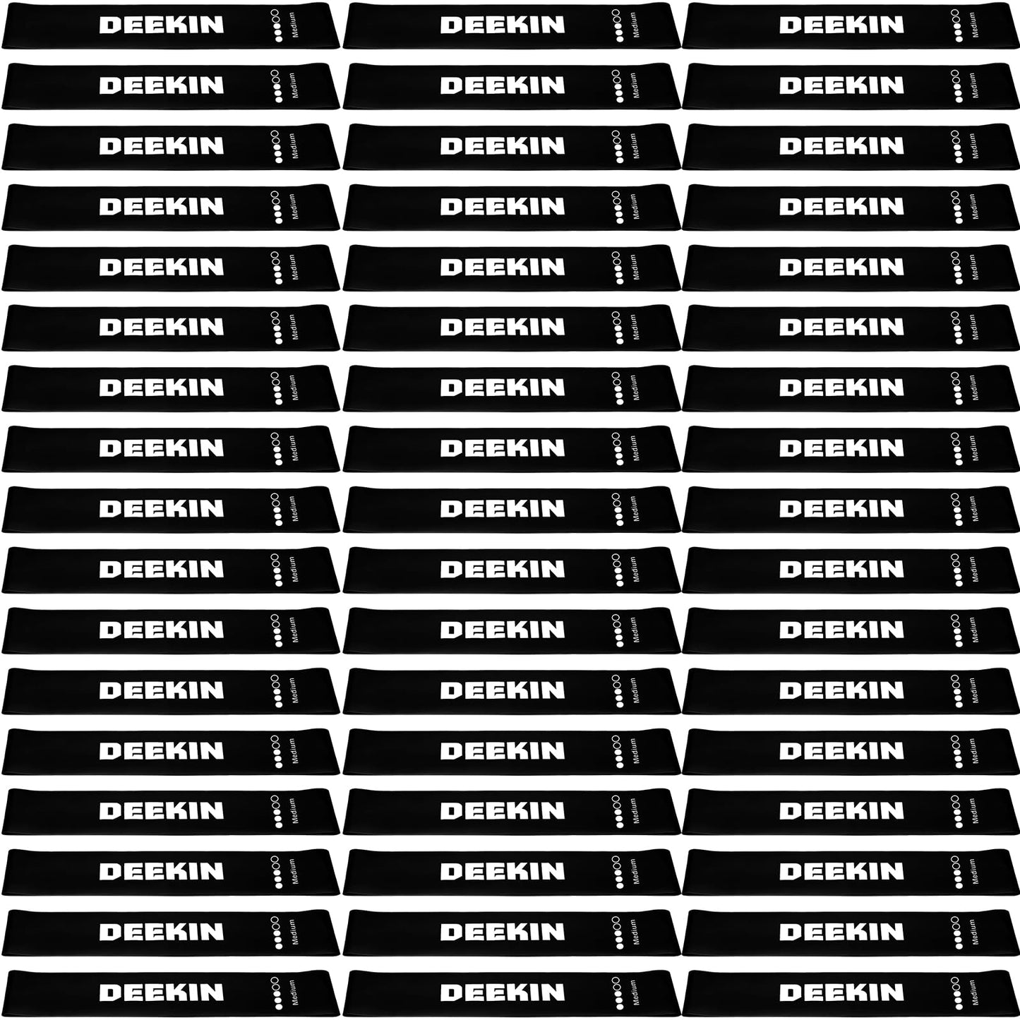 Deekin 50 Pcs Resistance Bands Resistance Loop Exercise Bands Exercise Equipment Elastic Ring for Women and Men Home Fitness, Gym, Yoga (40 Lbs,Black)