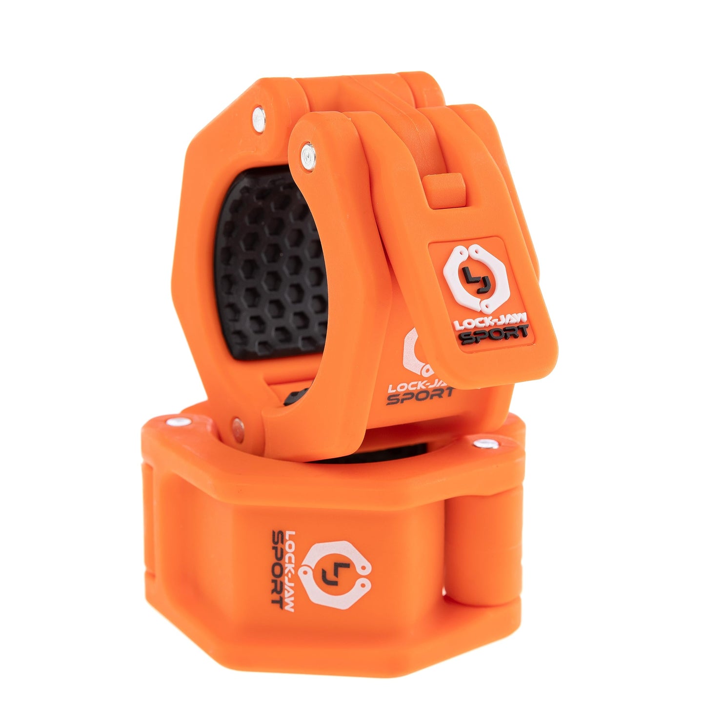 Lock-Jaw Barbell Collars Sport Olympic Barbell Clamps 2 Pcs – Heavy Duty Bar Clamps for 2” & 50mm Olympic Bars – Secure Weight Bar Clamps for Strength Training & Home Gym Accessories – Orange