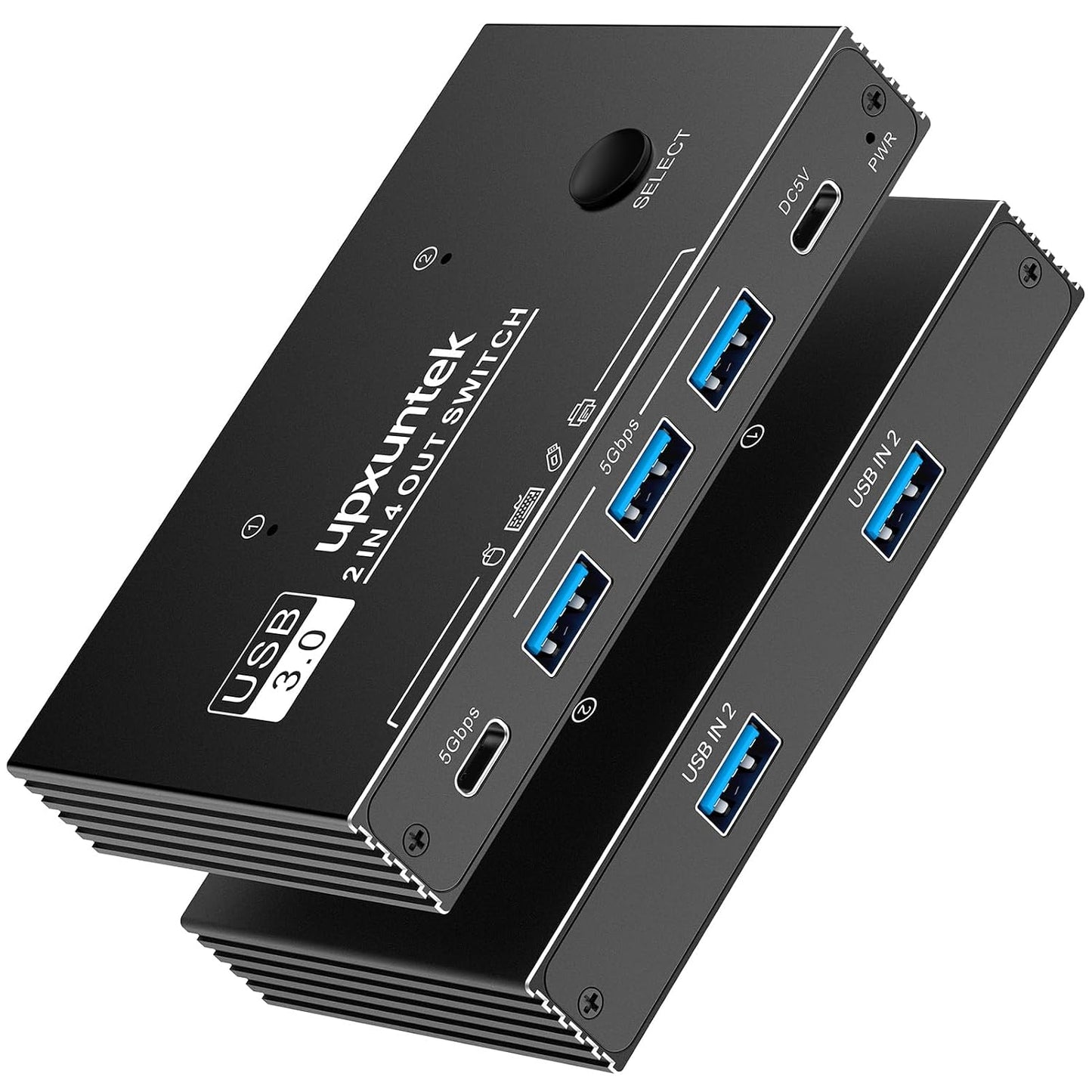 upxuntek 3.0 2 4 5Gbps USB Switch Selector, Computers Sharing USB Devices, High-Speed Switch for Keyboard, Mouse