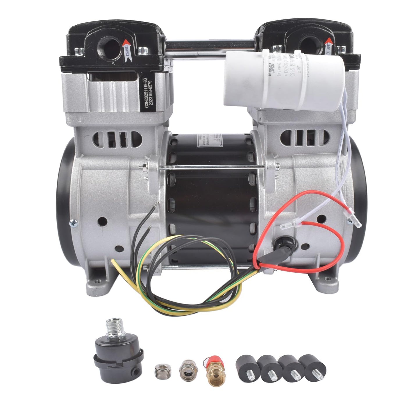 110 Volts 2 HP Electric Air Compressor 15 Amps SP-9421, SP9421 24 Gallons Ultra Quiet and Oil-Free Pump/Motor Mixizap