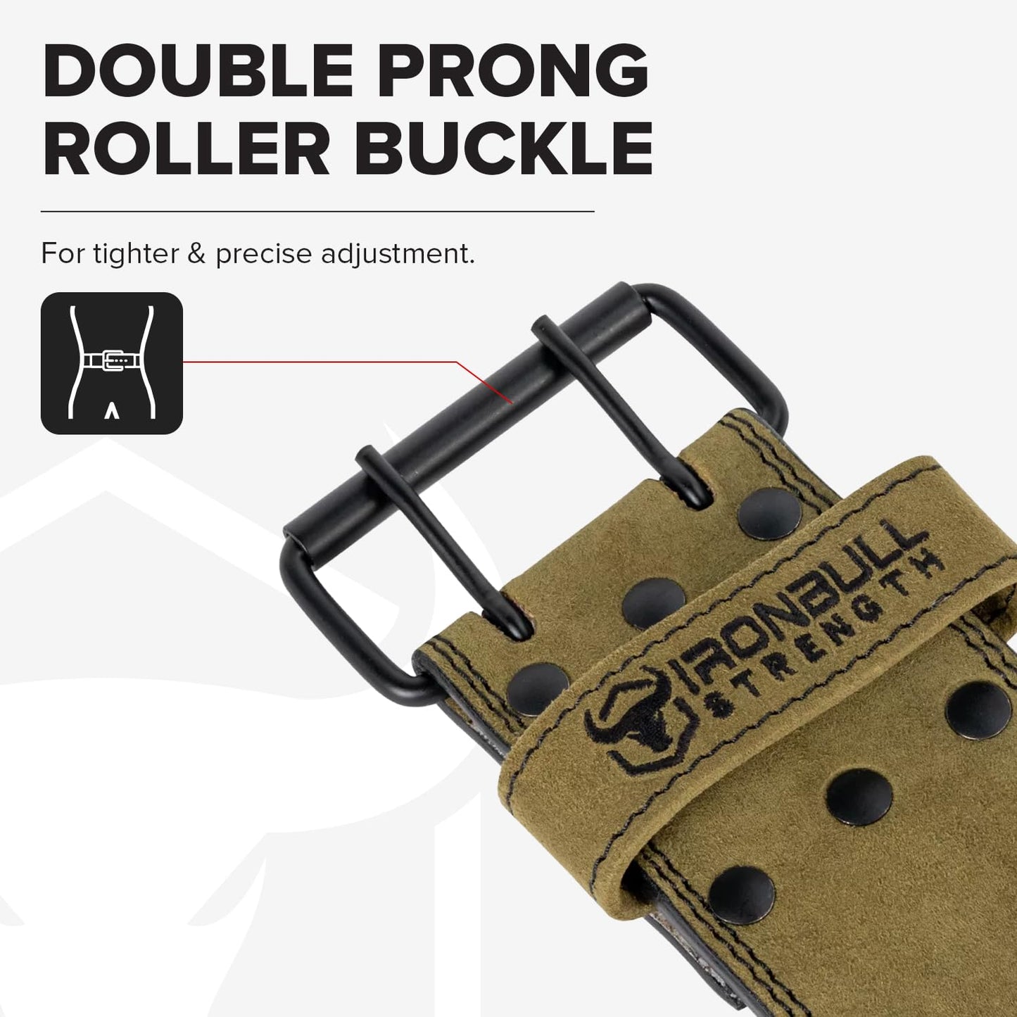 PowerLifting Belt - 10mm Double Prong - 4-inch Wide - Heavy Duty for Extreme Weight Lifting Belt (Green, Large)