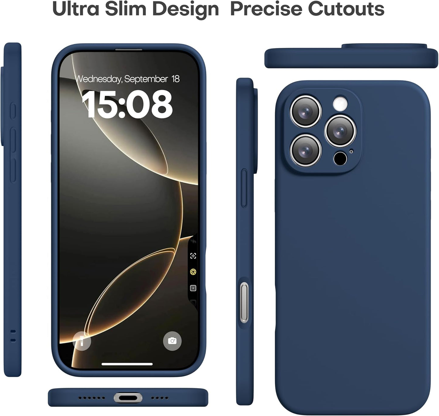 CellEver 16 Heavy-Duty Silicone Case for iPhone Pro [Camera Protection] [Anti-Oil Coating] Military Drop Protection