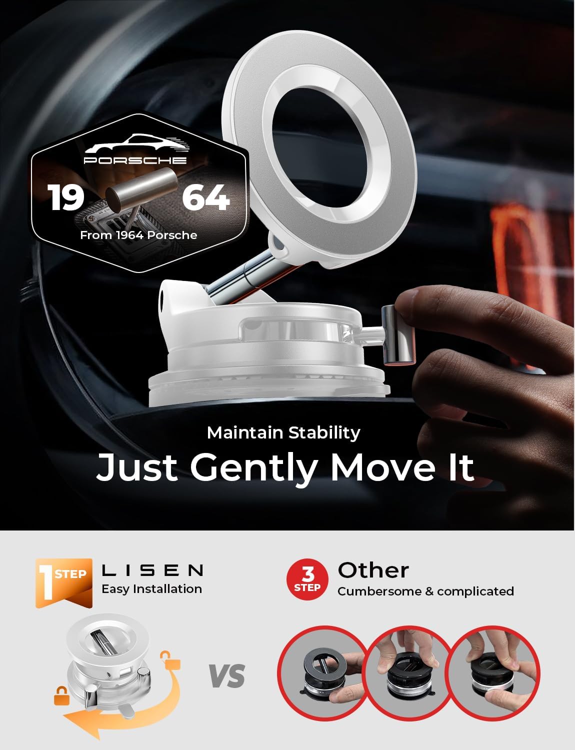 LISEN 17 16 15 14 13 12, S25, for Magsafe Car Mount, Cell Phone Holders for Your Car, Magnetic Car Accessories
