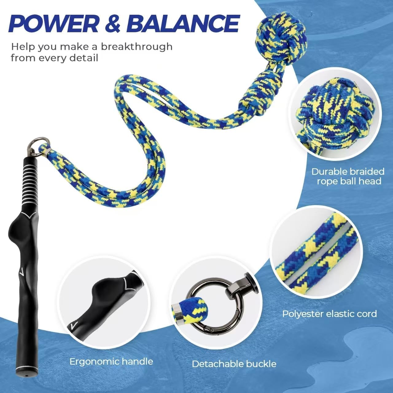DMYTRSTDE Golf Rope Swing Trainer, Professional Golf Training Aid and Posture Corrector, Improve Tempo Accuracy Practice Equipment for Beginners and Experienced Golfers