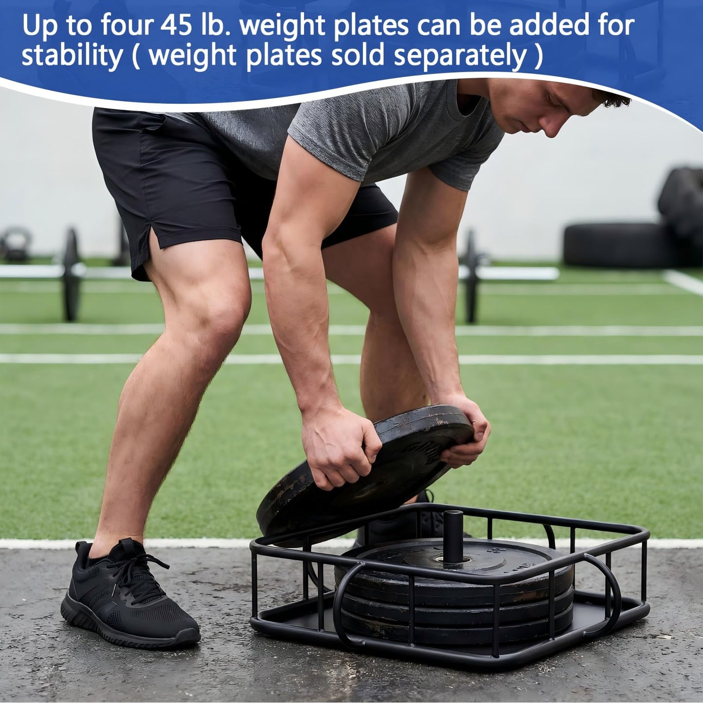 Zonon Heavy-Duty 12-Station Battle Rope Anchor - Powder-Coated Steel with Rubber Base, Multi-Anchor Points for 12-Person Group Training, Indoor/Outdoor and Gyms/Home Use, Weight Plate Compatible