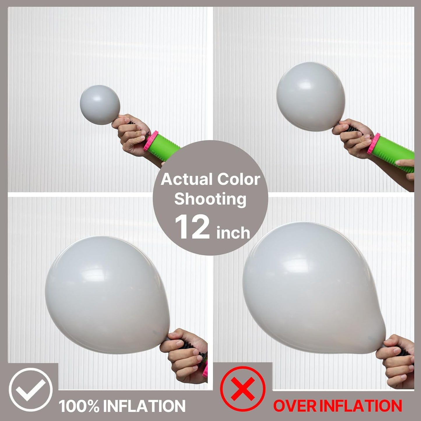 PartyWoo Gray Balloons - 120-Piece Matte Latex Balloon Arch Kit for Baby Showers & Weddings | 5-12 Inch Sizes