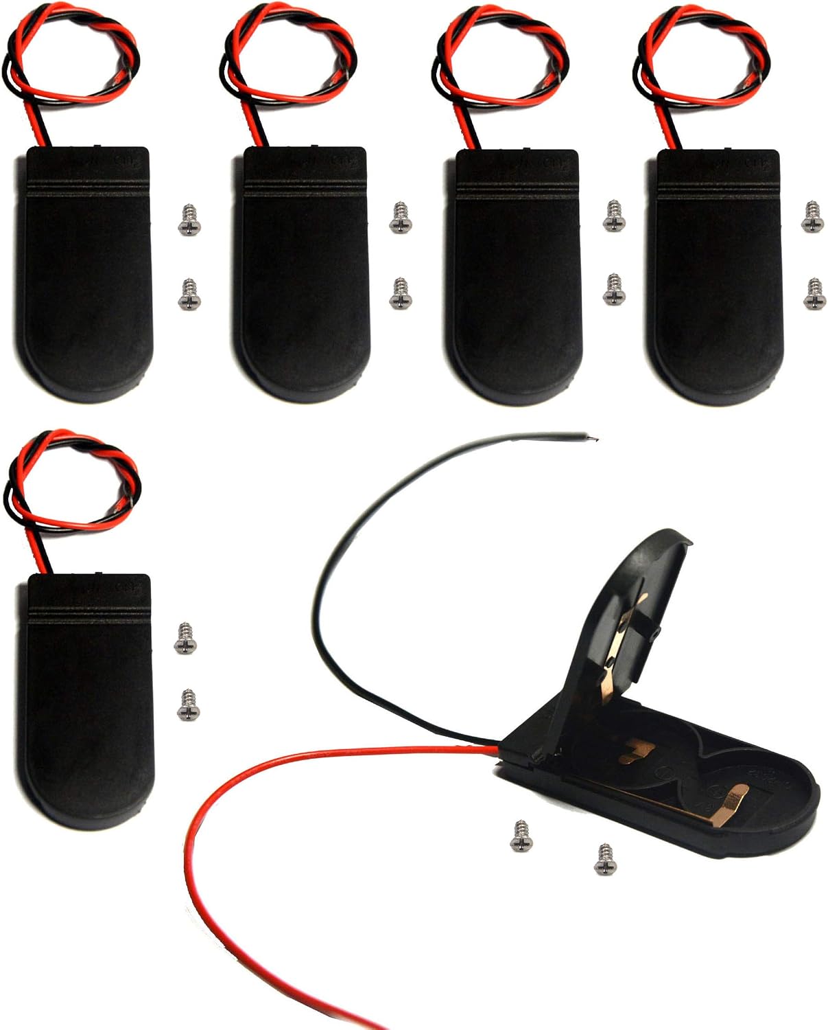 LampVPath (Pack 6 CR2032 2 3V CR2032 of Battery Holder Coin Cell Holder with Switch, x Button Coin Cell Battery Holder
