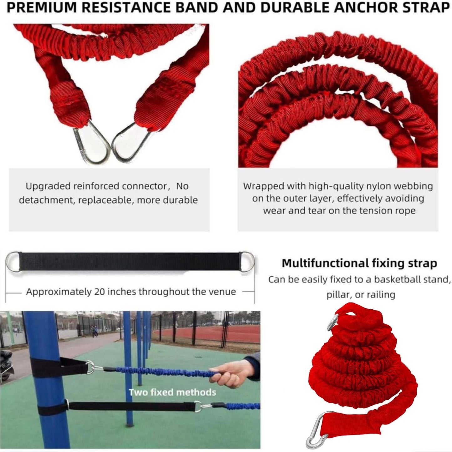OYINDIZ Speed Training Equipment, Resistance Bungee Band Multi-Sport Exercise Set Improve Focus Explosive Agility Power Strength Vertical Jumping Basketball Tennis Football Volleyball