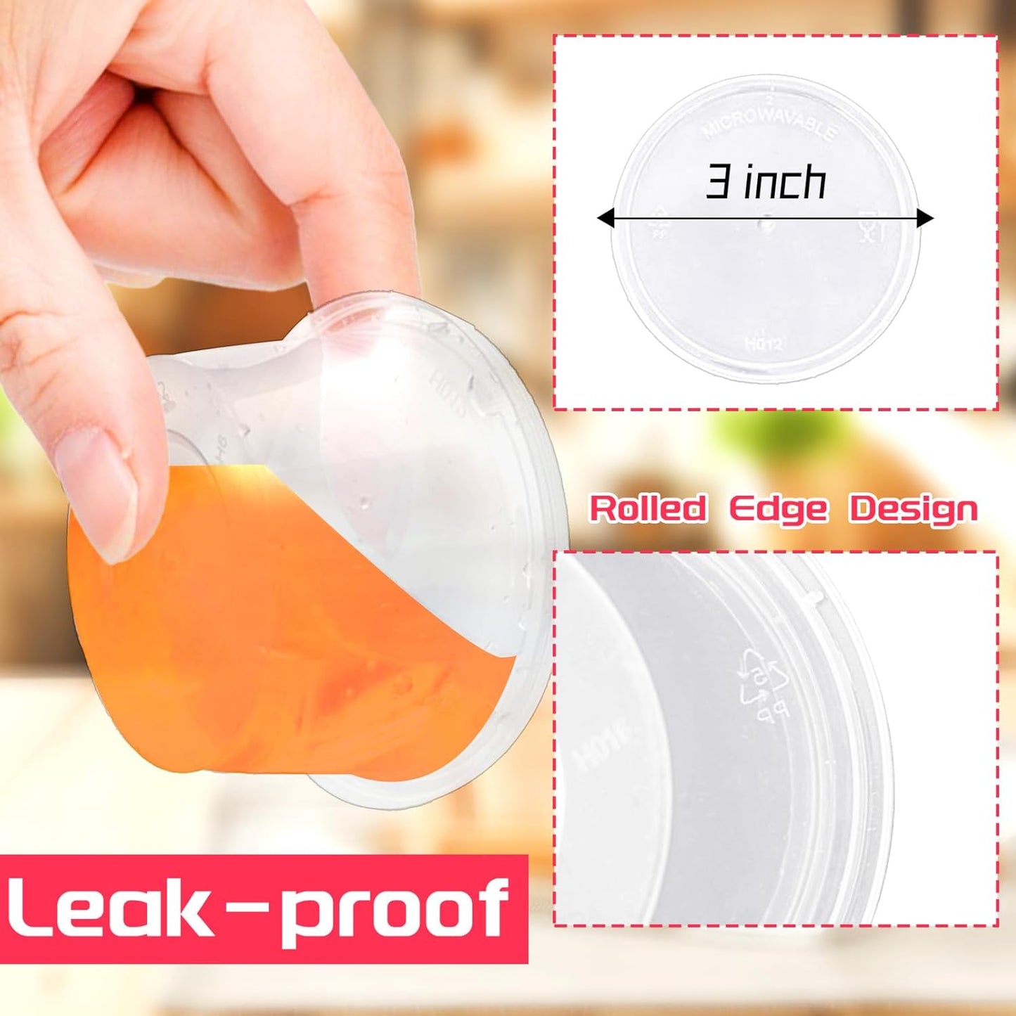 Szsrcywd 50 Sets 4 Oz Clear Slime Containers - Disposable Portion Cups for Meal Prep & Dipping Sauces